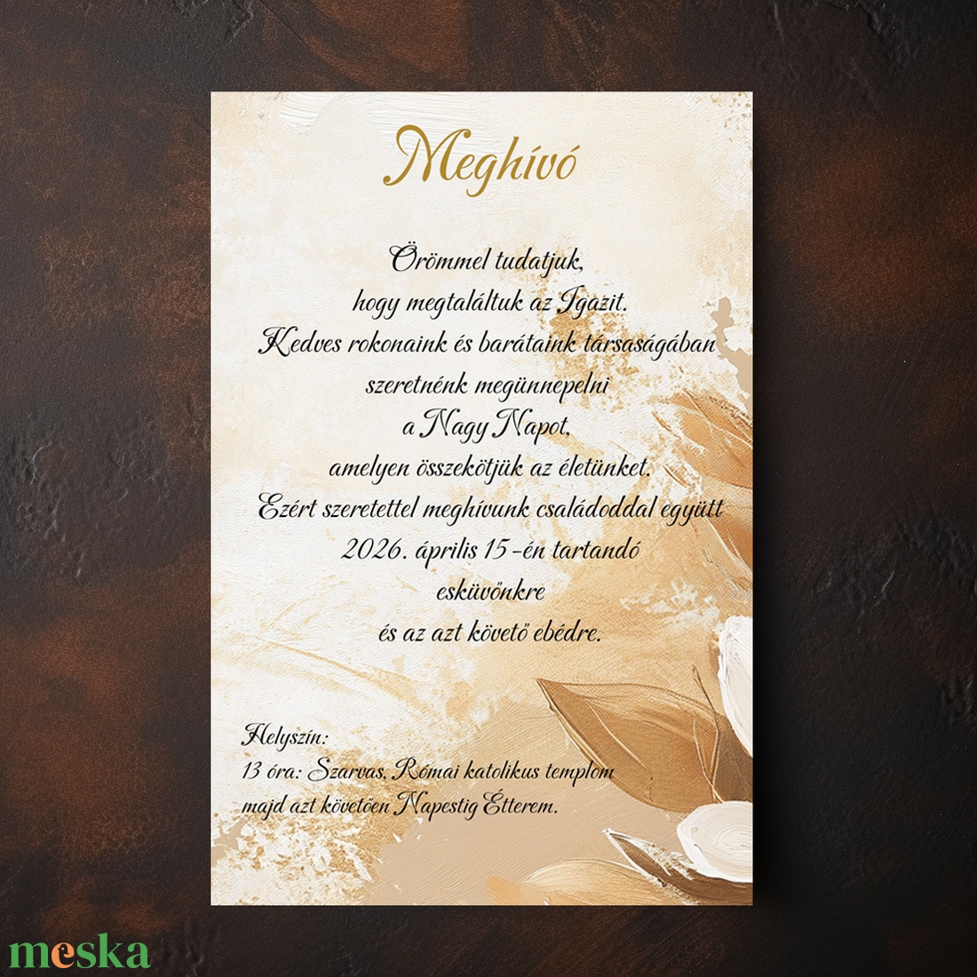 Elegáns bronz esküvői meghívó - esküvő - meghívó & kártya - meghívó - Meska.hu Elegáns bronz esküvői meghívó - esküvő - meghívó & kártya - meghívó - Meska.hu