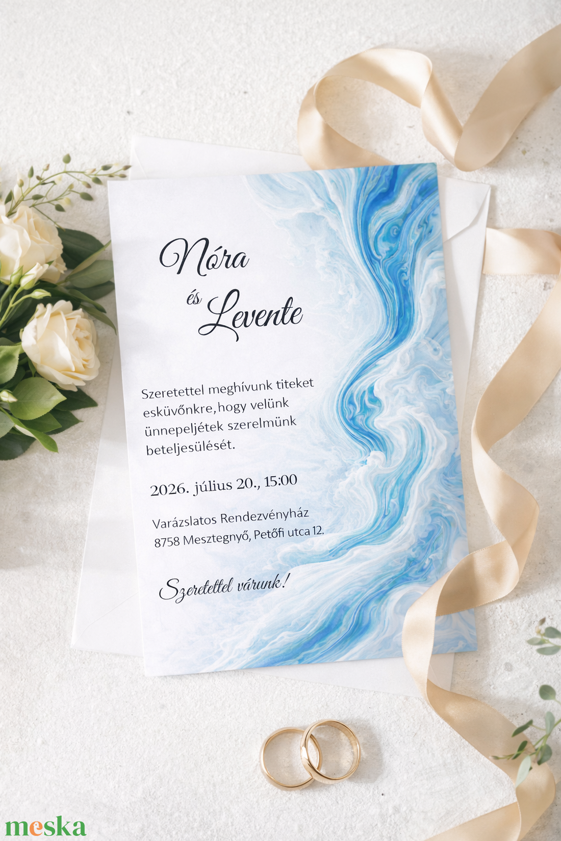 Kék laguna esküvői meghívó - esküvő - meghívó & kártya - meghívó - Meska.hu