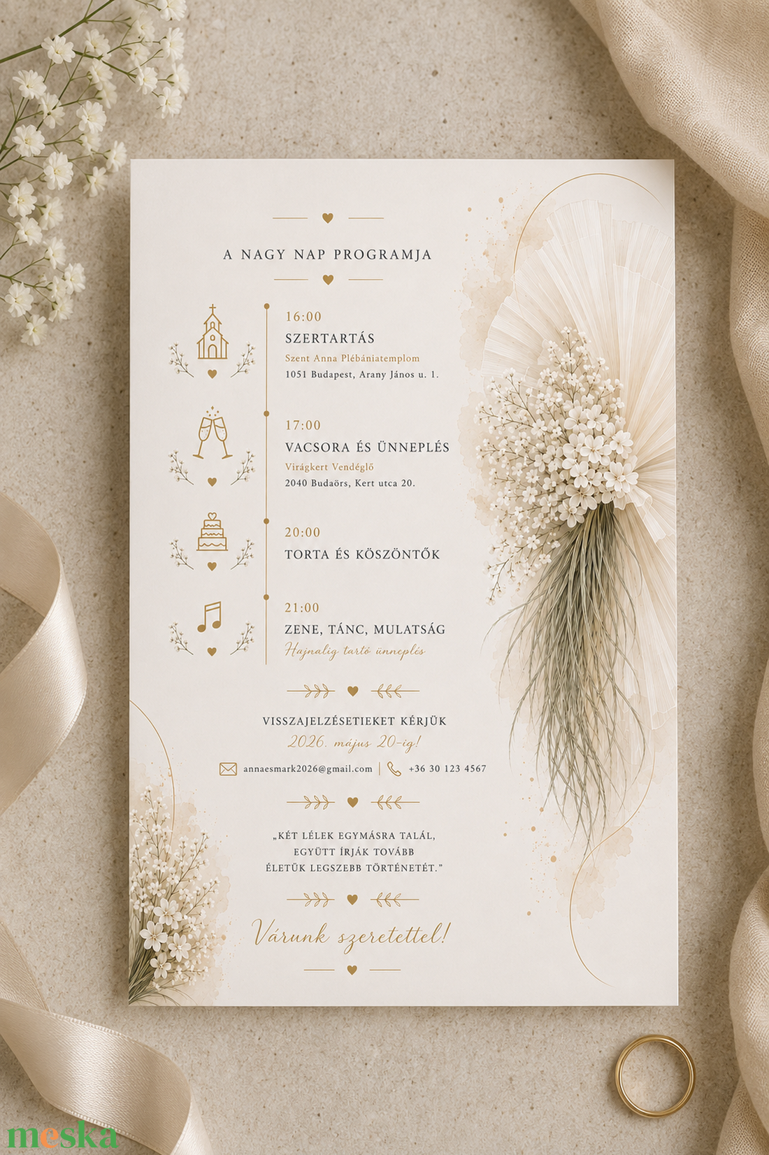 Ivory Meadow � Mezei Elegancia Esküvői Meghívó - esküvő - meghívó & kártya - meghívó - Meska.hu