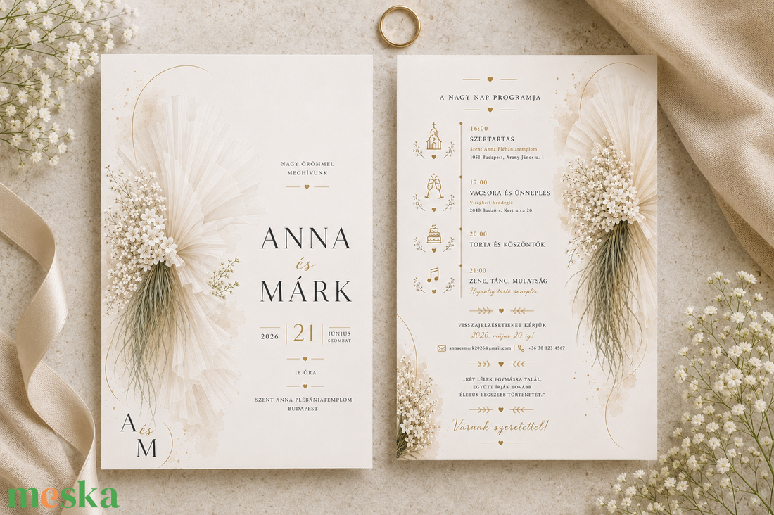 Ivory Meadow � Mezei Elegancia Esküvői Meghívó - esküvő - meghívó & kártya - meghívó - Meska.hu