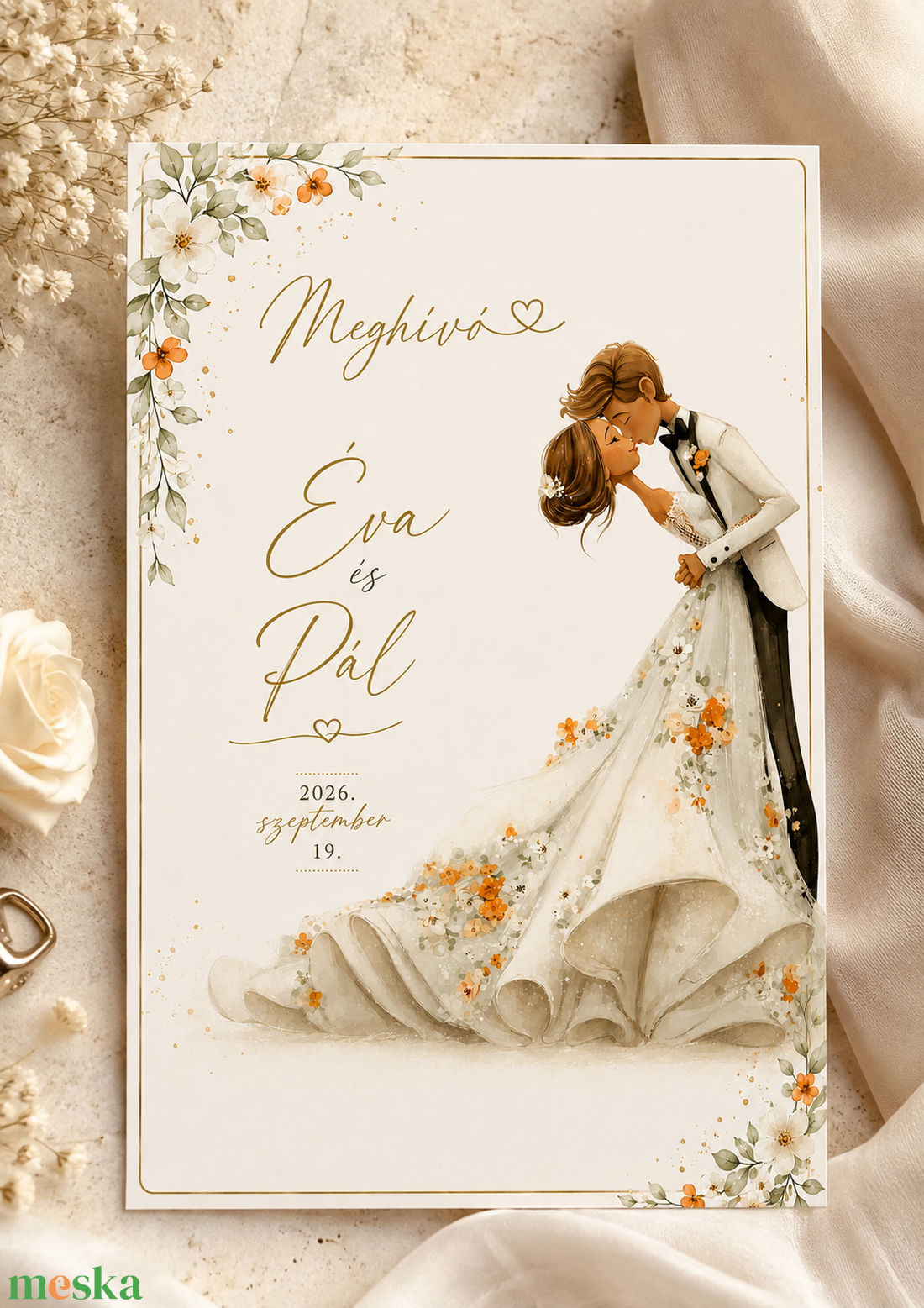 Örök Ölelés � Romantikus Esküvői Meghívó - esküvő - meghívó & kártya - meghívó - Meska.hu