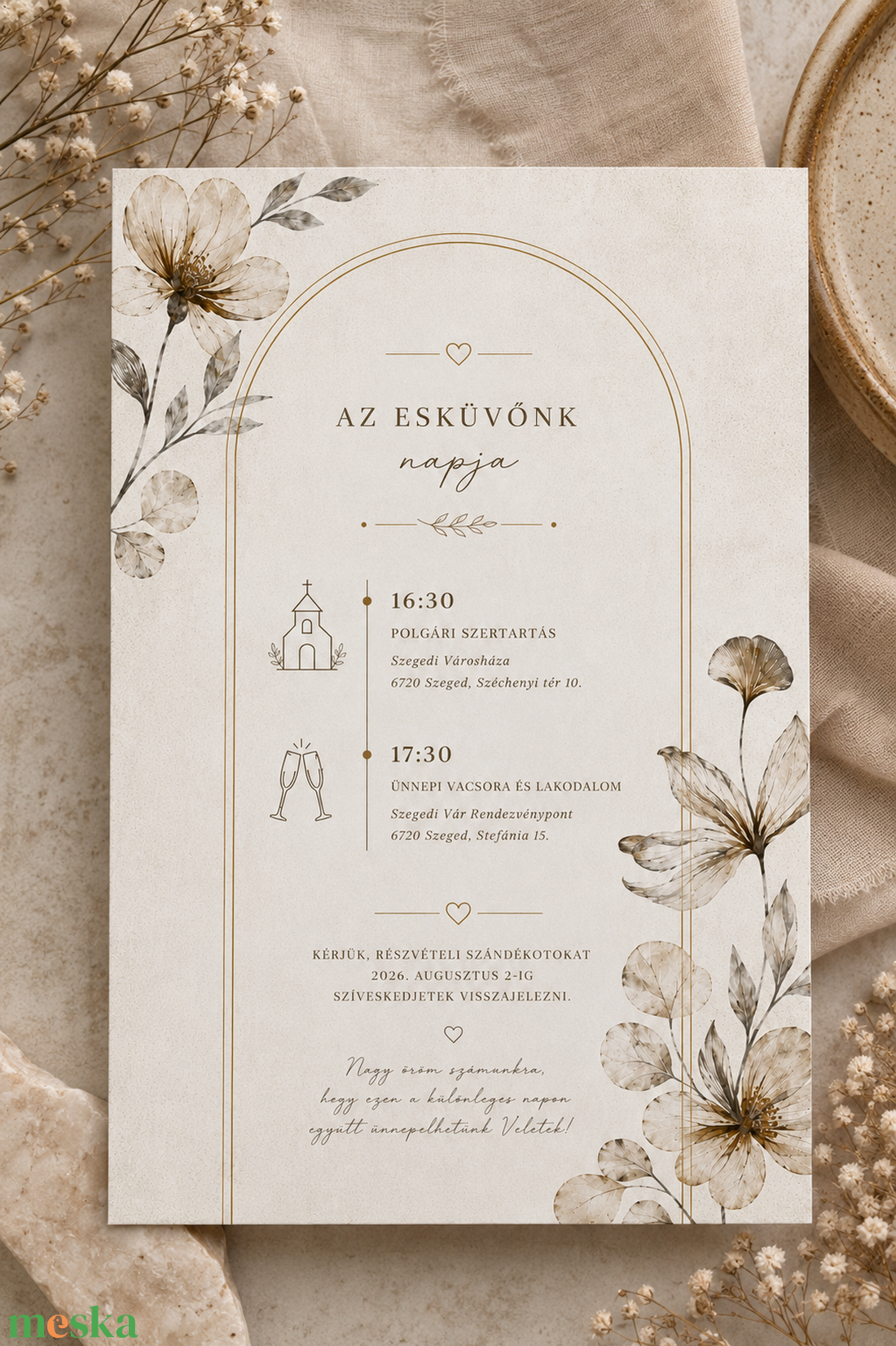 Selyemvirág � Elegáns Esküvői Meghívó - esküvő - meghívó & kártya - meghívó - Meska.hu