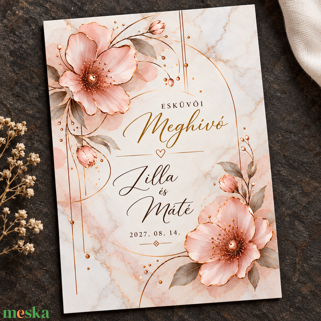 Márványba Írt Szerelem � romantikus, elegáns esküvői meghívó - esküvő - meghívó & kártya - meghívó - Meska.hu
