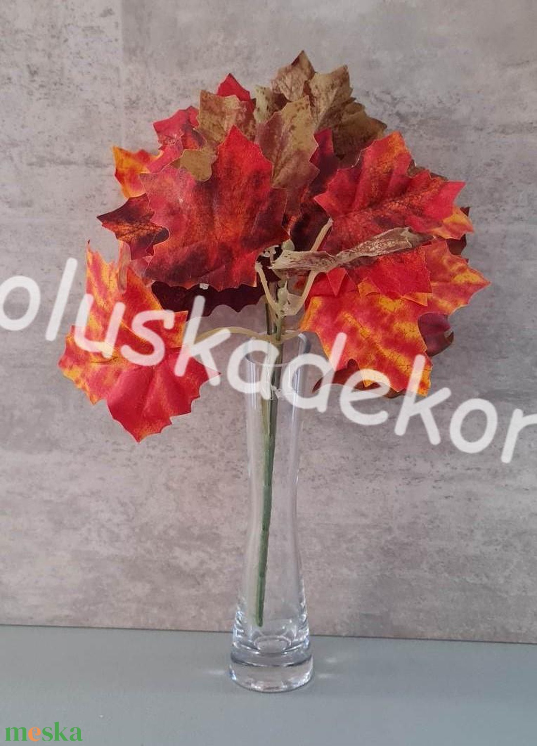 Szőlőleveles bokor, őszi selyem dekorációs műnövény, 29cm - kellékek & szerszámok - dekorációs kellékek - egyéb kellékek - Meska.hu