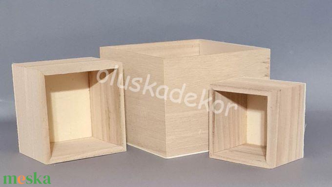 Dekorláda, doboz, box, kocka, natúr, fa, dekorációs alapanyag, 16cmx16cm - kellékek & szerszámok - dekorációs kellékek - egyéb kellékek - Meska.hu