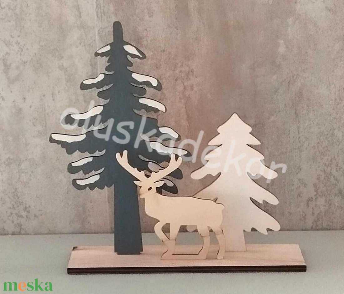 Fa erdei részlet fenyővel, szarvassal, 2 fajta - kellékek & szerszámok - dekorációs kellékek - figurák - Meska.hu Fa erdei részlet fenyővel, szarvassal, 2 fajta - kellékek & szerszámok - dekorációs kellékek - figurák - Meska.hu