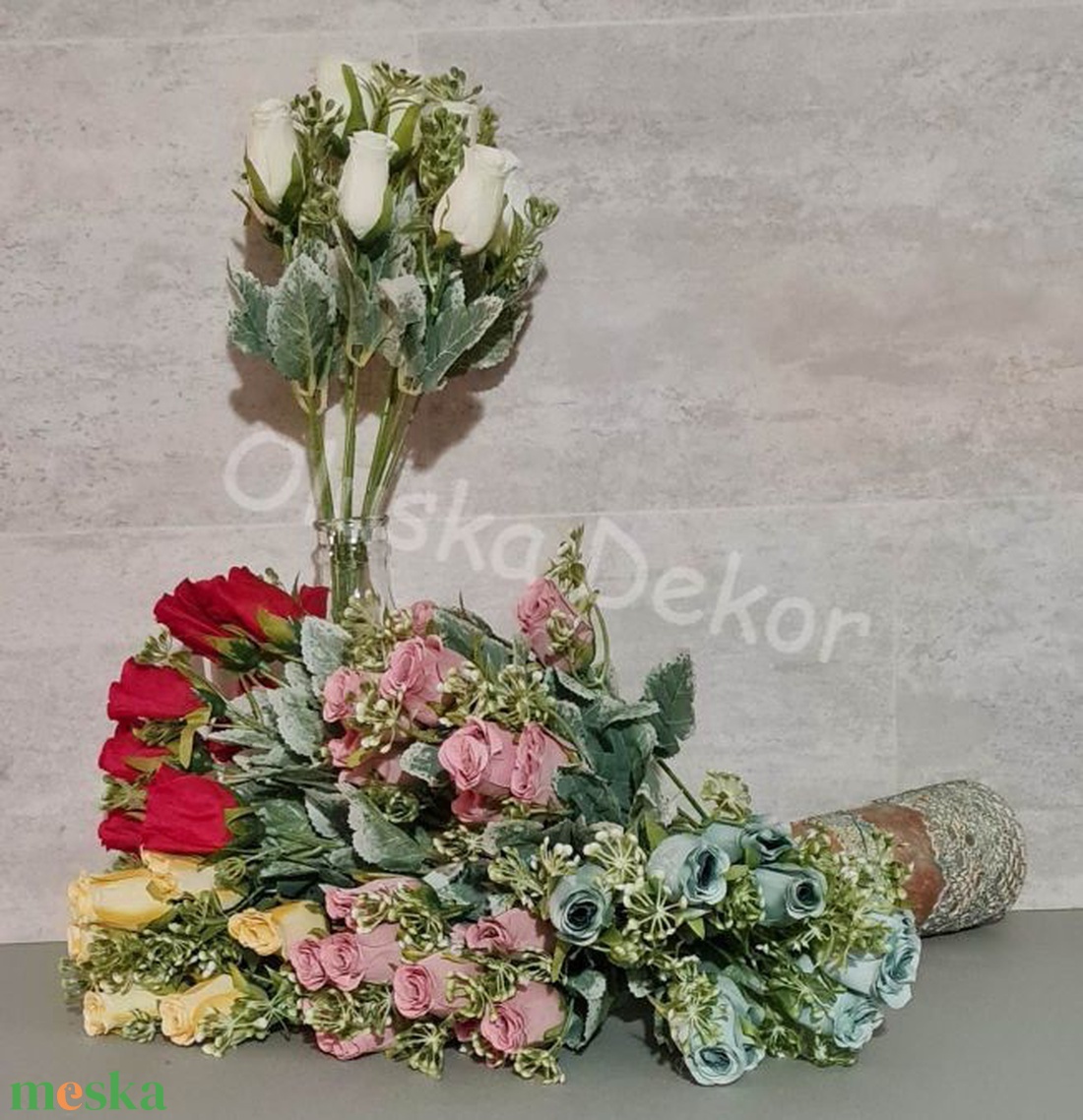 Vintage bimbós rózsacsokor, műnövény, dekorációs kiegészítő, 43cm, 9 szál - kellékek & szerszámok - dekorációs kellékek - egyéb kellékek - Meska.hu Vintage bimbós rózsacsokor, műnövény, dekorációs kiegészítő, 43cm, 9 szál - kellékek & szerszámok - dekorációs kellékek - egyéb kellékek - Meska.hu