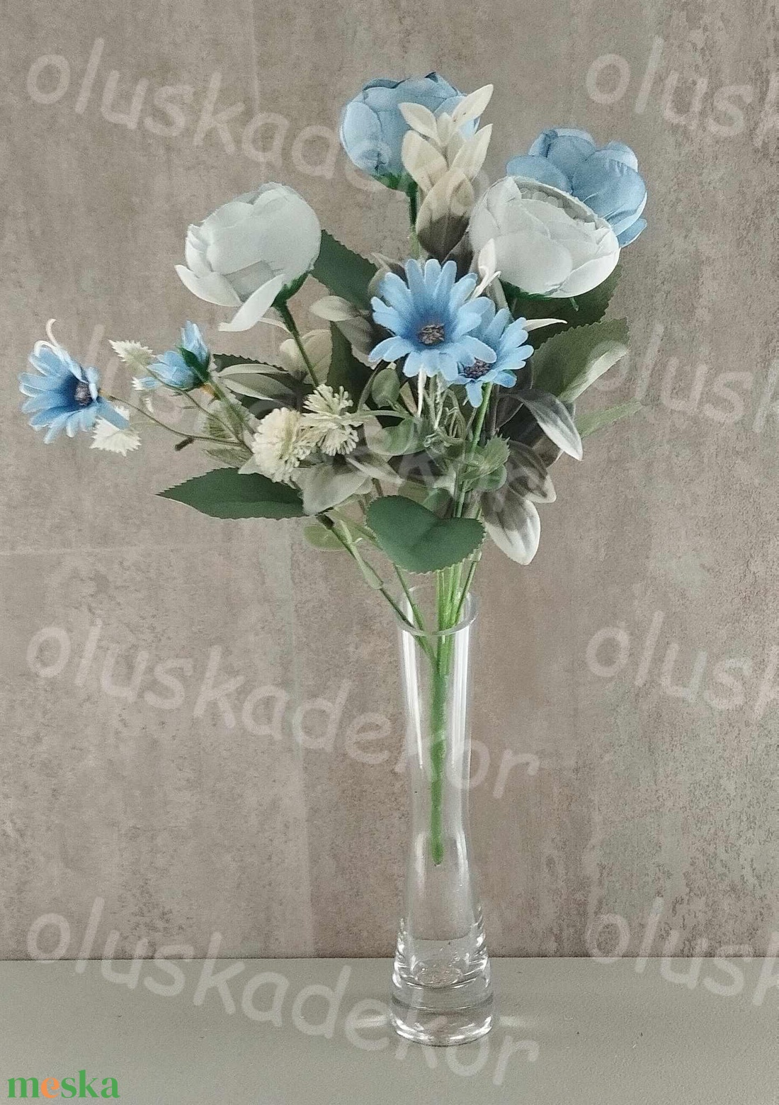 Peony, selyem virágcsokor, 7 ágú, kis virágokkal, díszítőkkel, több színben, 30cm - kellékek & szerszámok - dekorációs kellékek - egyéb kellékek - Meska.hu