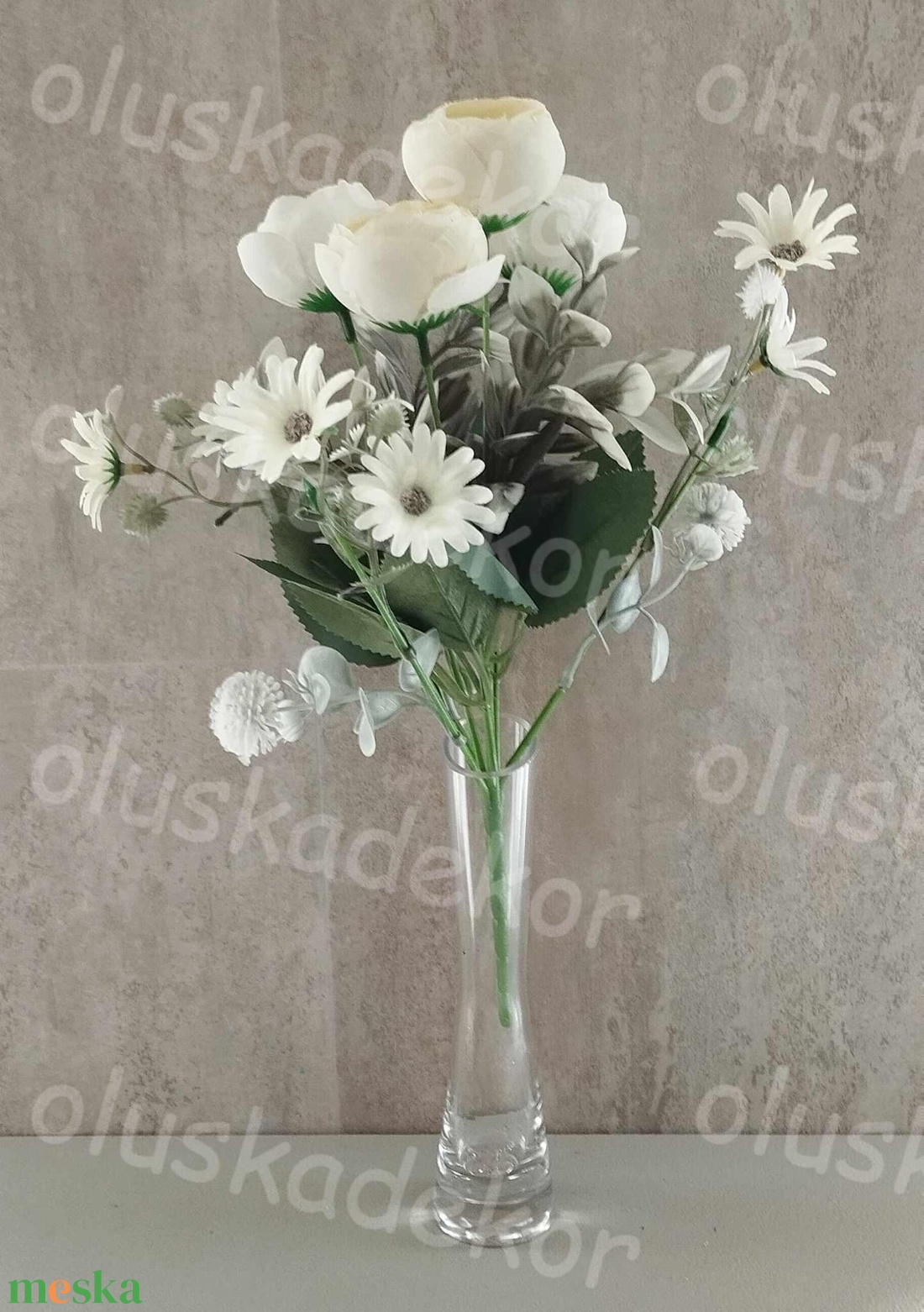Peony, selyem virágcsokor, 7 ágú, kis virágokkal, díszítőkkel, több színben, 30cm - kellékek & szerszámok - dekorációs kellékek - egyéb kellékek - Meska.hu
