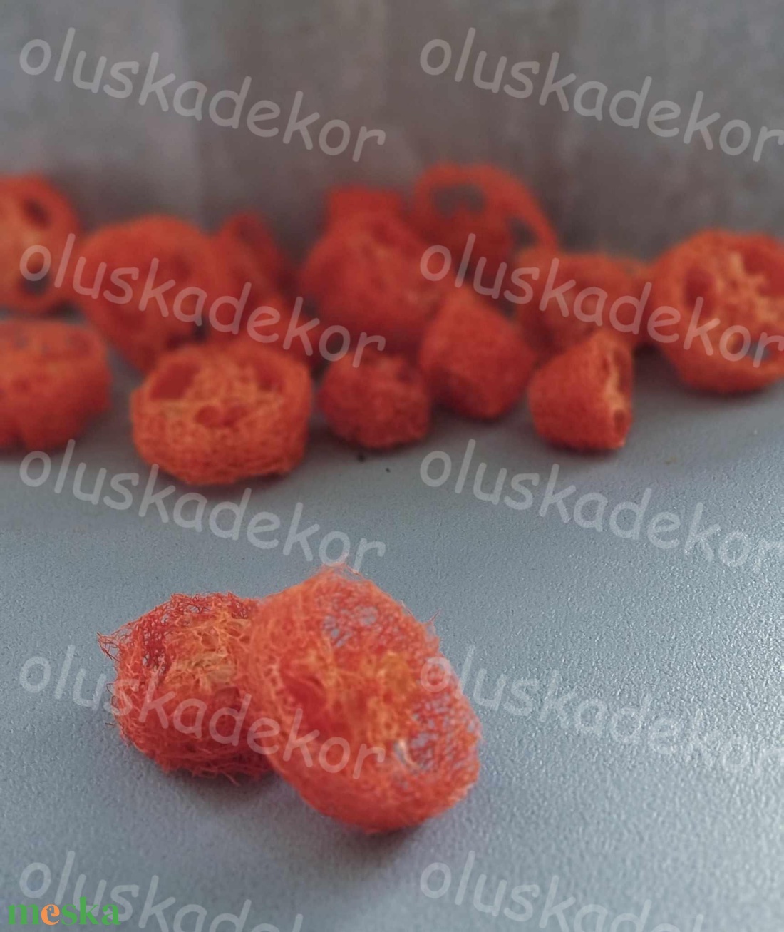 Luffaszelet, luffa szelet, propeller, dekorációs alapanyag, száraznövény, narancs, sárga, zöld - kellékek & szerszámok - dekorációs kellékek - egyéb kellékek - Meska.hu