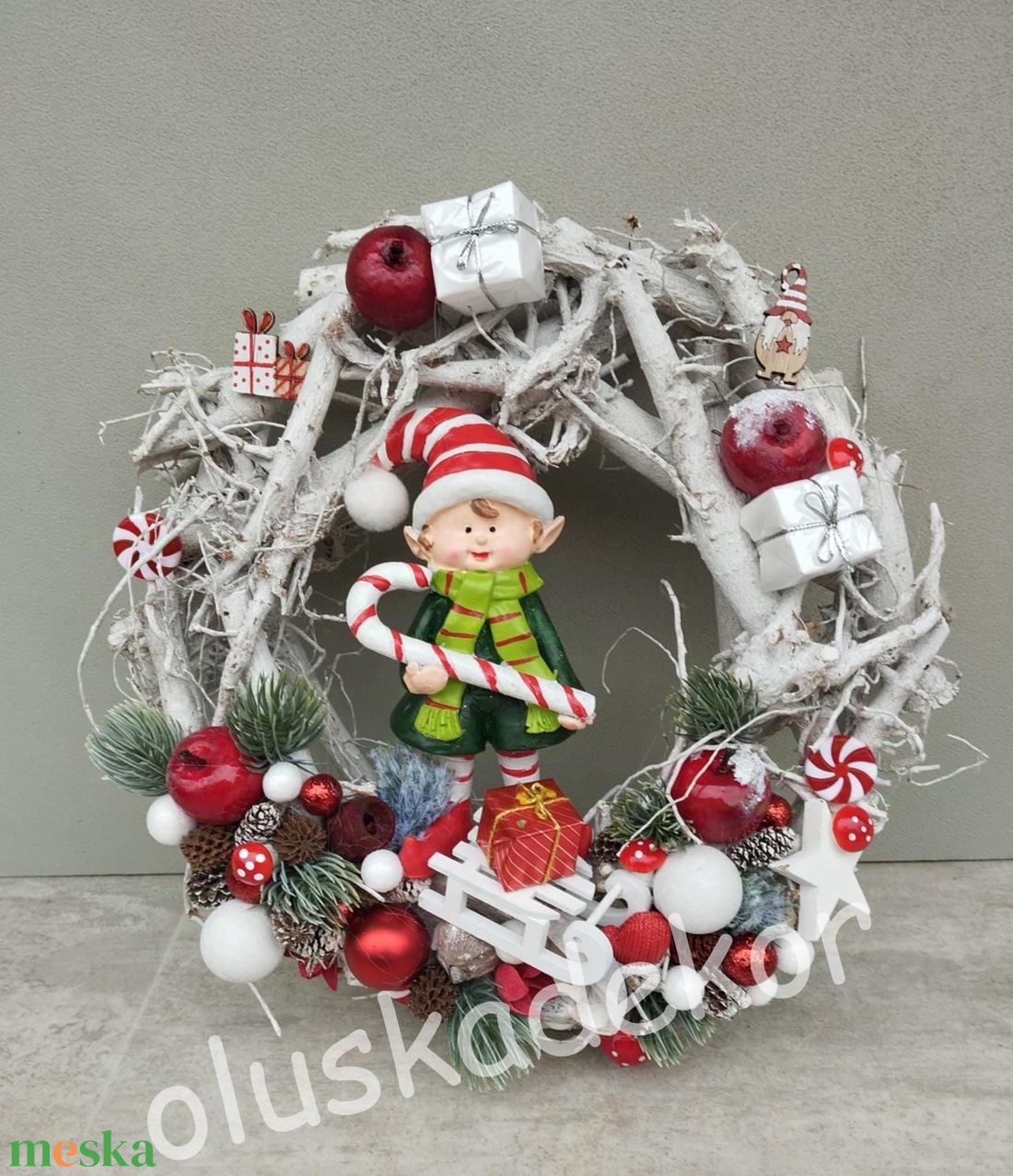 Adventi ajtódísz, ajtókopogtató, koszorú - Manós, 30cm - karácsony - adventi díszek - adventi ajtódísz - Meska.hu Adventi ajtódísz, ajtókopogtató, koszorú - Manós, 30cm - karácsony - adventi díszek - adventi ajtódísz - Meska.hu
