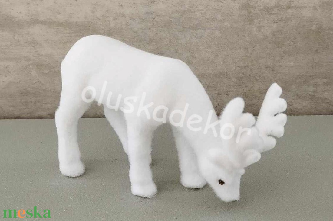 Szarvas, fehér, legelésző, karácsonyi, adventi dekorációs figura, flokkolt, 12cm - kellékek & szerszámok - dekorációs kellékek - egyéb kellékek - Meska.hu Szarvas, fehér, legelésző, karácsonyi, adventi dekorációs figura, flokkolt, 12cm - kellékek & szerszámok - dekorációs kellékek - egyéb kellékek - Meska.hu