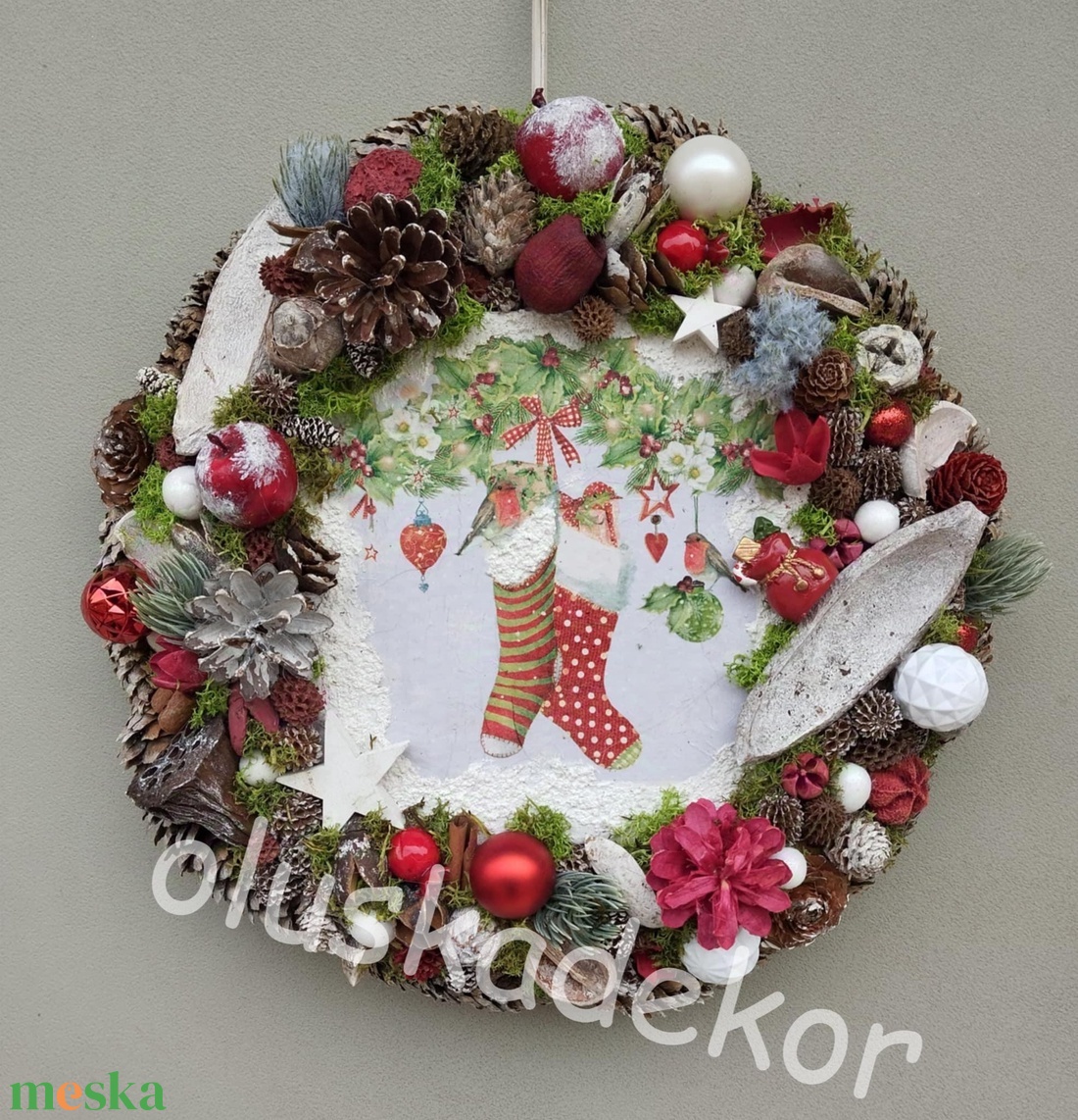 Adventi, karácsonyi, ajtódísz, koszorú, 34cm - karácsony - adventi díszek - adventi ajtódísz - Meska.hu Adventi, karácsonyi, ajtódísz, koszorú, 34cm - karácsony - adventi díszek - adventi ajtódísz - Meska.hu