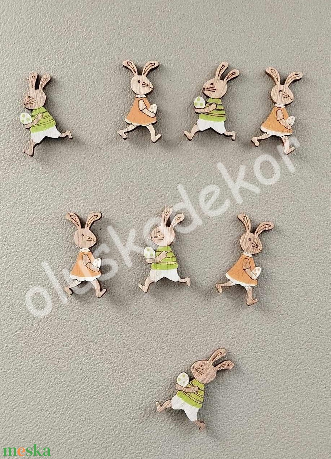 Nyúl Béla és Nyúl Réka, öntapadós fafigura - kellékek & szerszámok - dekorációs kellékek - egyéb kellékek - Meska.hu