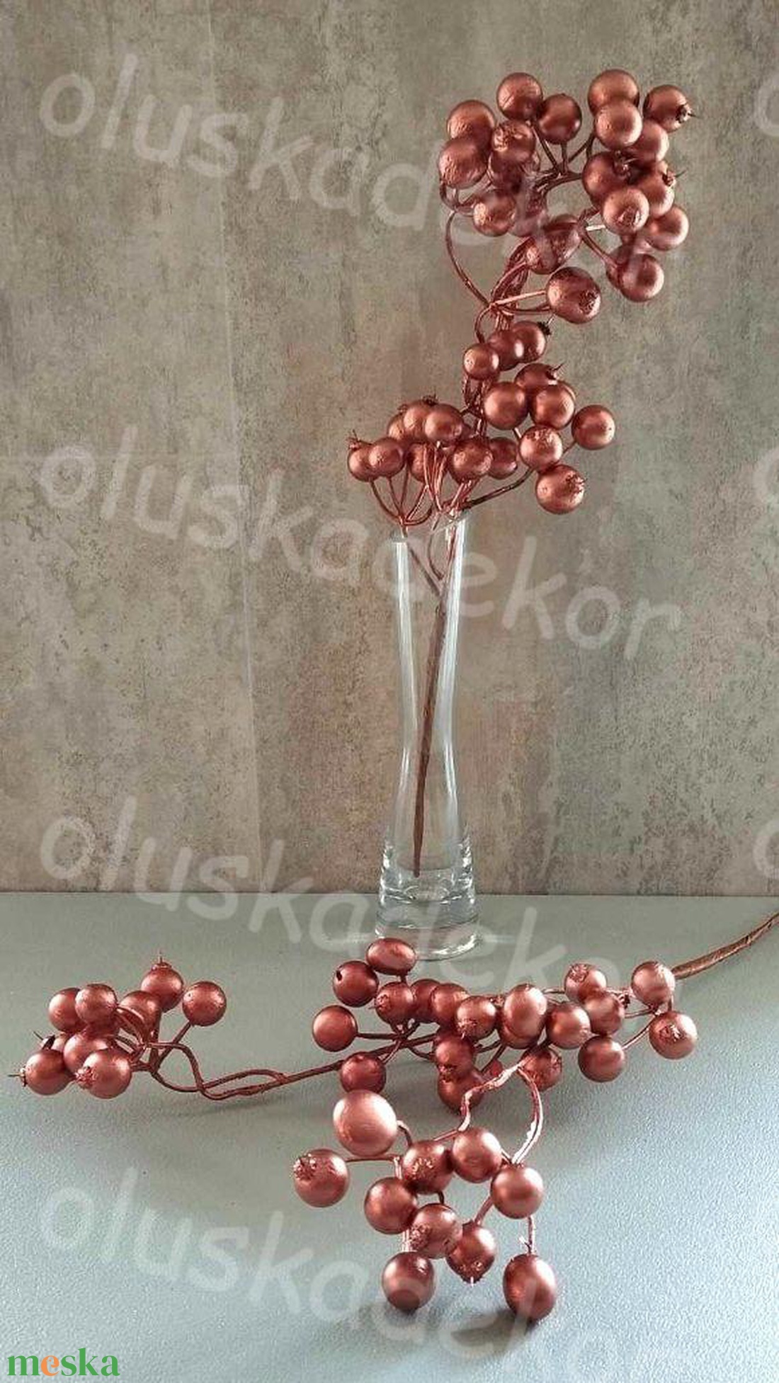 Bogyós ág, kék, metálbronz színben, dekorációs műnövény, 30cm - kellékek & szerszámok - dekorációs kellékek - egyéb kellékek - Meska.hu Bogyós ág, kék, metálbronz színben, dekorációs műnövény, 30cm - kellékek & szerszámok - dekorációs kellékek - egyéb kellékek - Meska.hu