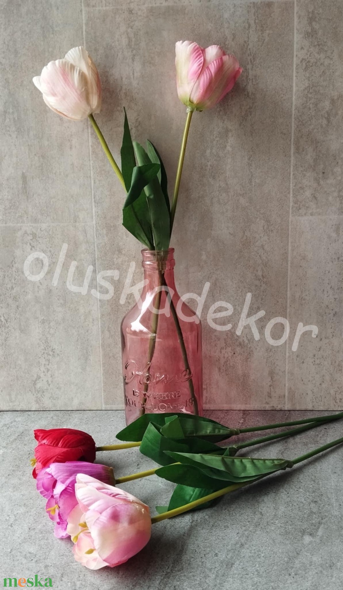 Tulipán levéllel, selyem dekorációs virág, szálas, 46cm - kellékek & szerszámok - dekorációs kellékek - egyéb kellékek - Meska.hu Tulipán levéllel, selyem dekorációs virág, szálas, 46cm - kellékek & szerszámok - dekorációs kellékek - egyéb kellékek - Meska.hu