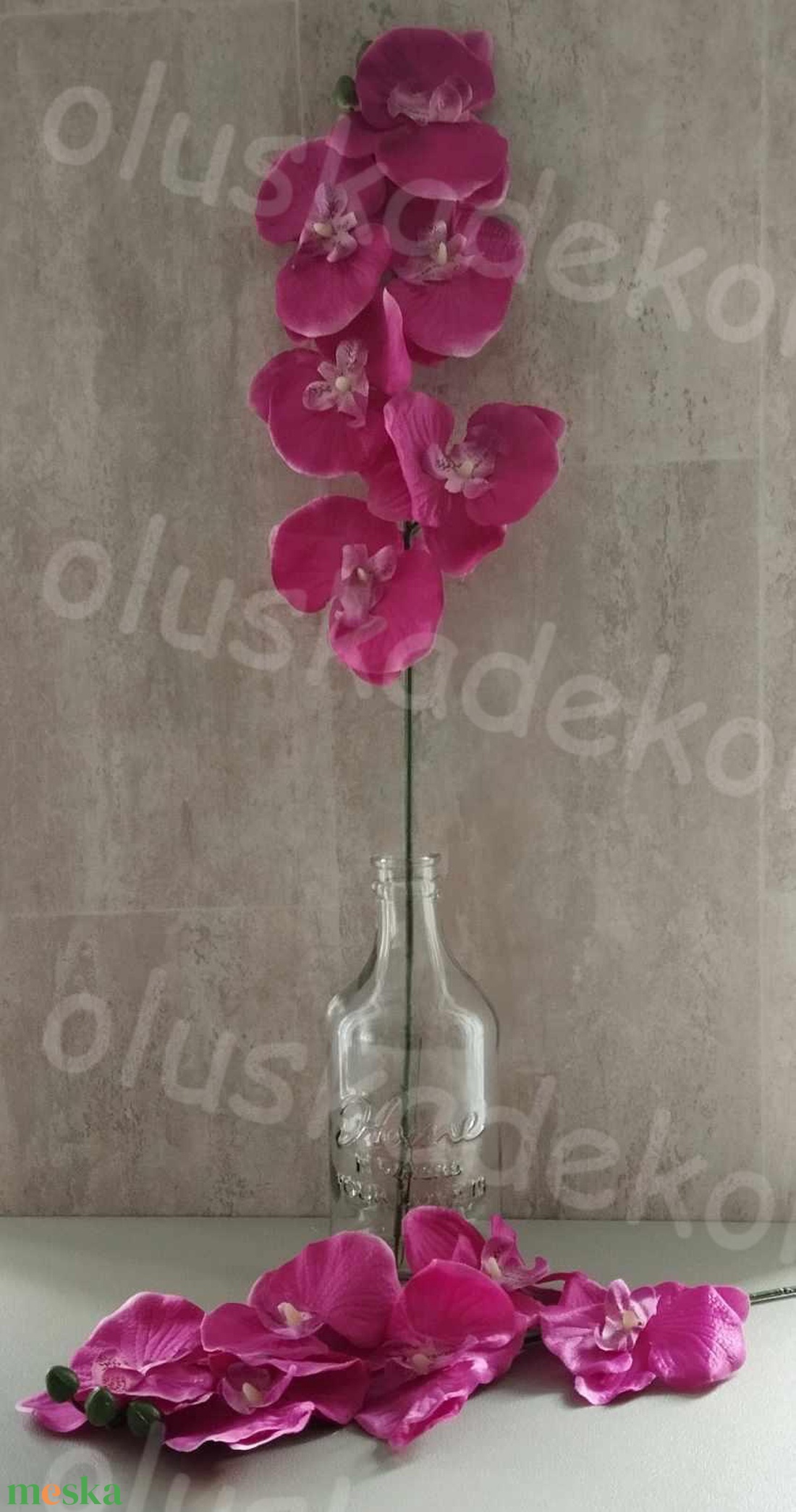 Orchidea, selyem szálas dekor növény, rózsaszín, fehér, magenta színben, 80cm - kellékek & szerszámok - dekorációs kellékek - virágfej - Meska.hu Orchidea, selyem szálas dekor növény, rózsaszín, fehér, magenta színben, 80cm - kellékek & szerszámok - dekorációs kellékek - virágfej - Meska.hu