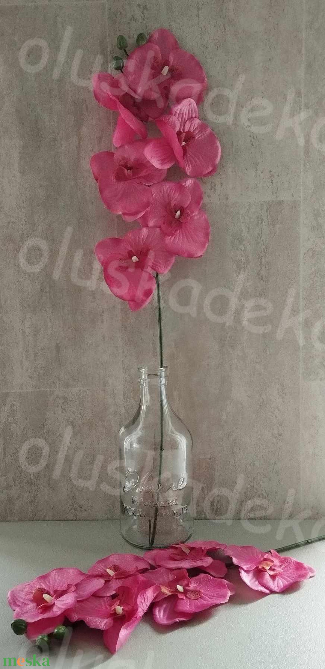 Orchidea, selyem szálas dekor növény, rózsaszín, fehér, magenta színben, 80cm - kellékek & szerszámok - dekorációs kellékek - virágfej - Meska.hu Orchidea, selyem szálas dekor növény, rózsaszín, fehér, magenta színben, 80cm - kellékek & szerszámok - dekorációs kellékek - virágfej - Meska.hu