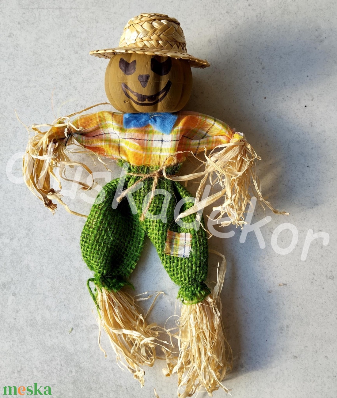 Madárijesztő, tökfej, őszi dekorációs kézműves figura - otthon & életmód - dekoráció - halloween - halloweeni asztaldísz - Meska.hu