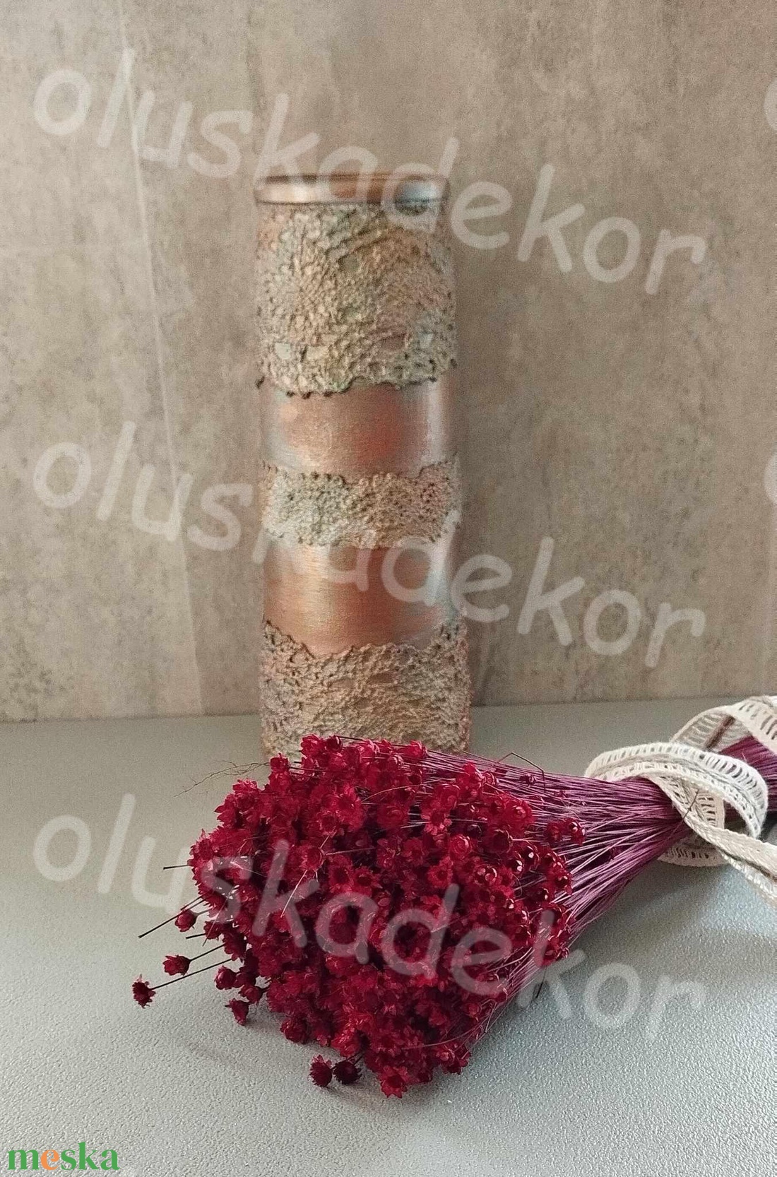 Glixia, barna, narancs, barack, bordó, zöld, lila, kék, száraz dekor növény, kis csokor - kellékek & szerszámok - dekorációs kellékek - figurák - Meska.hu