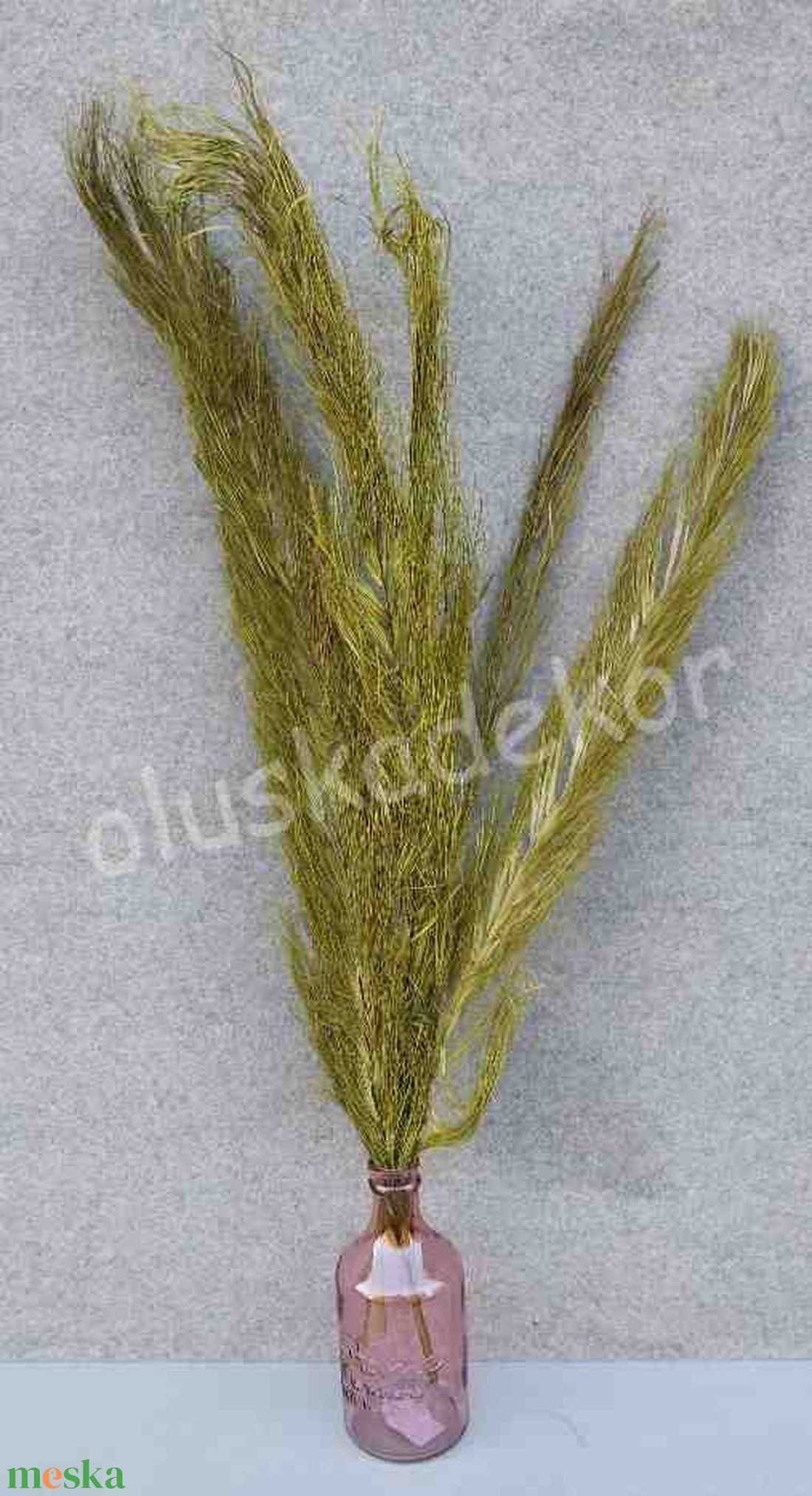 Pálmalevél, rojtos, szárított dekorációs növény, fehér, natúr, zöld 90 - 100cm - kellékek & szerszámok - dekorációs kellékek - egyéb kellékek - Meska.hu