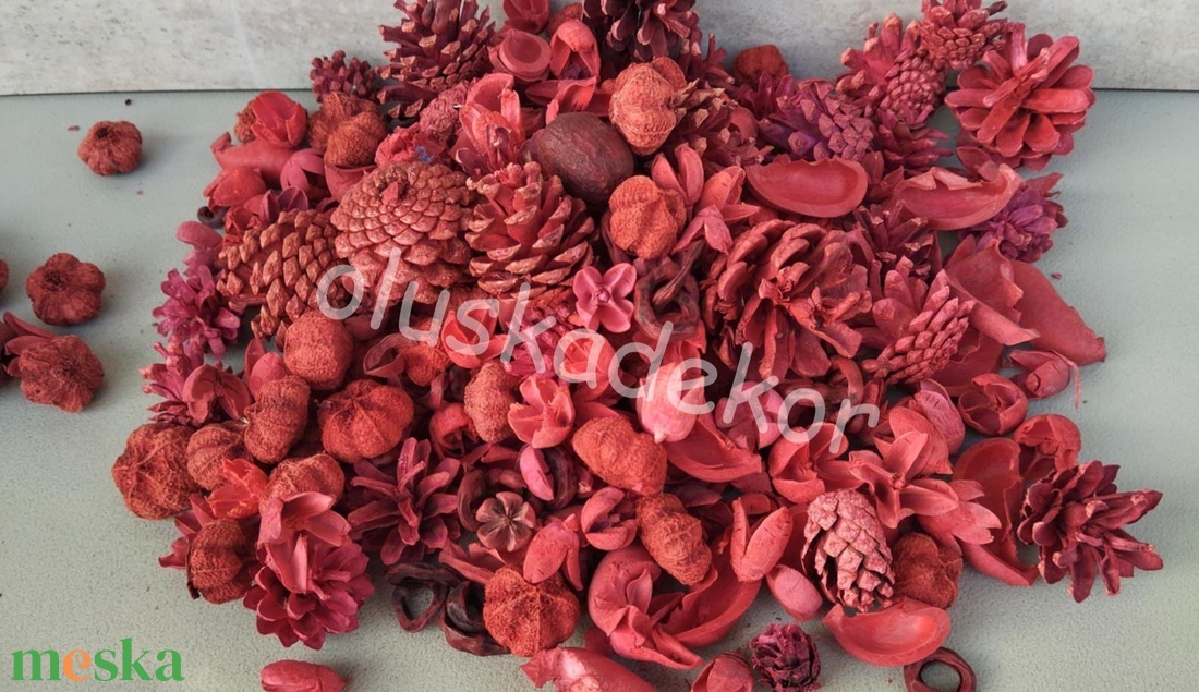 Száraztermés csomag, piros, vegyes, dekorációs alapanyag, 100gr/cs. - kellékek & szerszámok - dekorációs kellékek - termések, terméscsomagok - Meska.hu