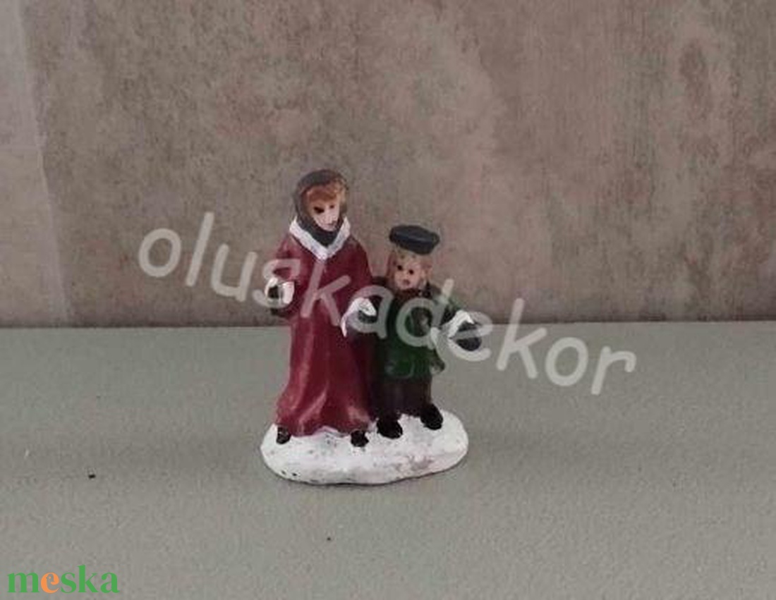 Téli falu, téli jelenet, éjféli miséről - 5,5x3cm - karácsony - karácsonyi lakásdekoráció - karácsonyi lakásdíszek - Meska.hu