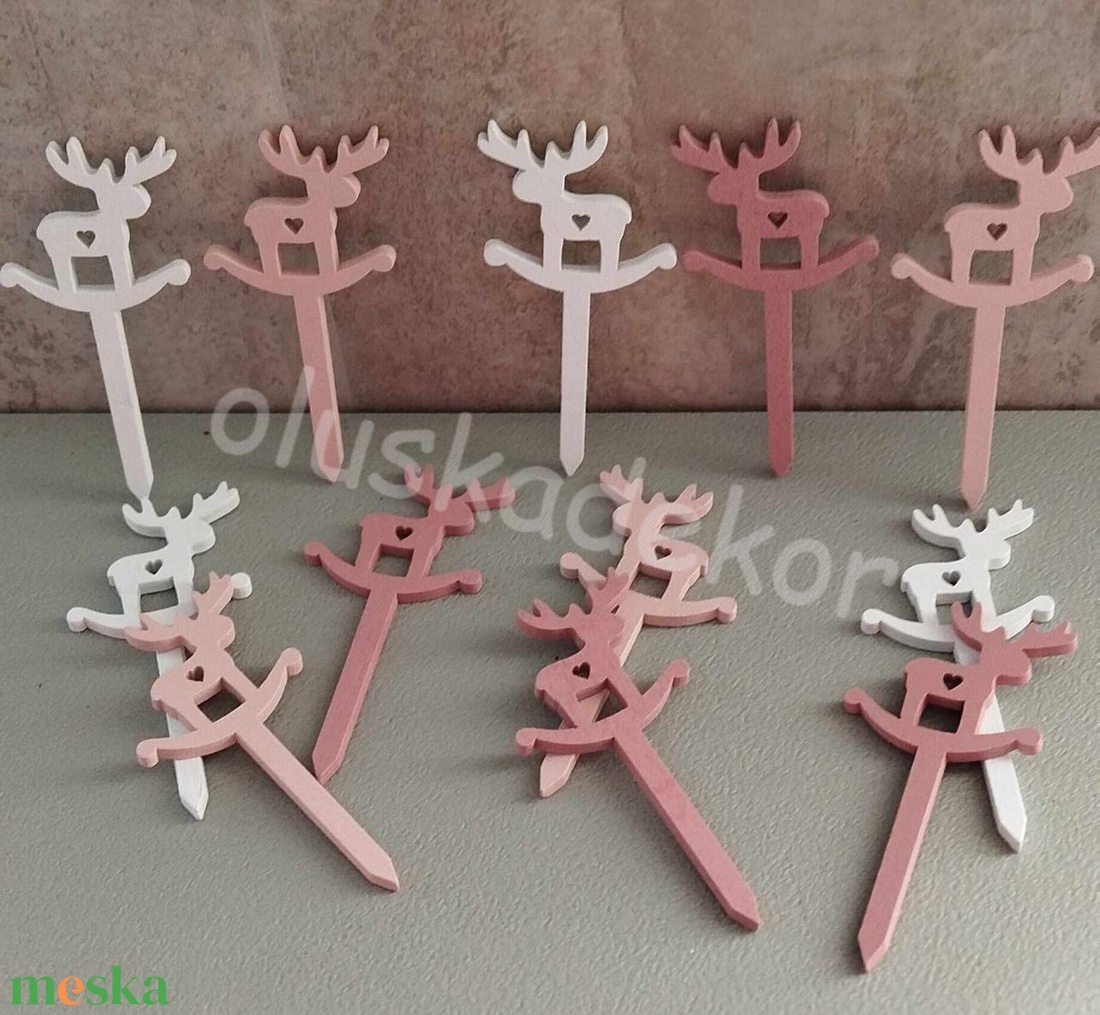 Rénszarvas, karácsonyi, adventi fafigura, mini beszúró, 3db/cs., 8cm - karácsony - karácsonyi lakásdekoráció - karácsonyi lakásdíszek - Meska.hu