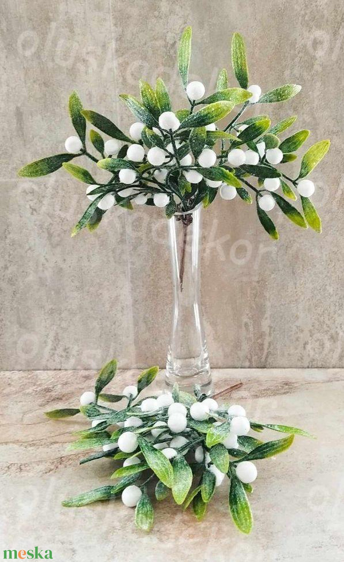 Fagyöngy, csillámos pick bokor, karácsonyi hobby, kreatív, dekor alapanyag, 20cm - karácsony - karácsonyi lakásdekoráció - karácsonyi lakásdíszek - Meska.hu