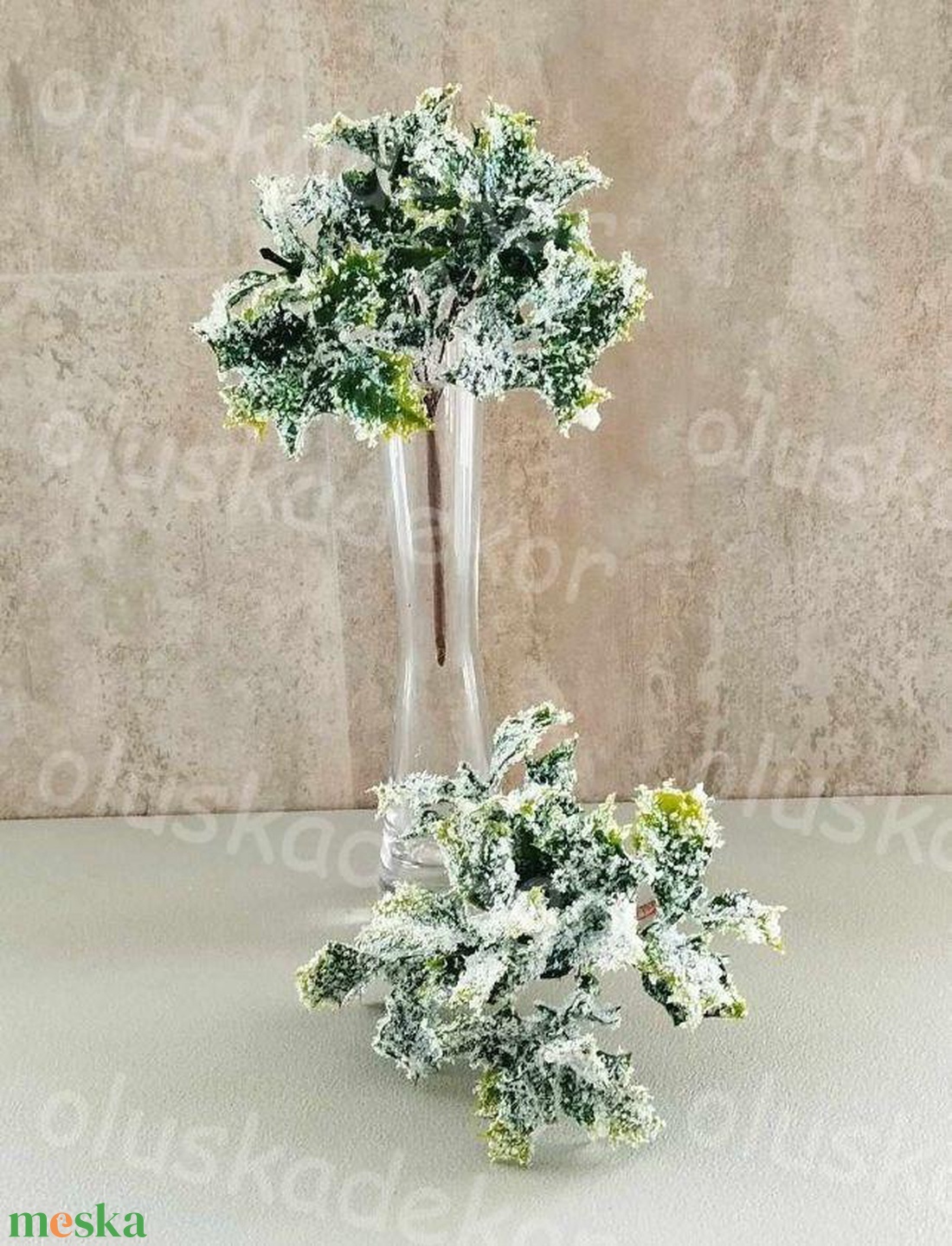 Fagyöngy csokor, karácsonyi, hobby, kreatív, havas dekor műnövény, 16cm - karácsony - karácsonyi lakásdekoráció - karácsonyi lakásdíszek - Meska.hu