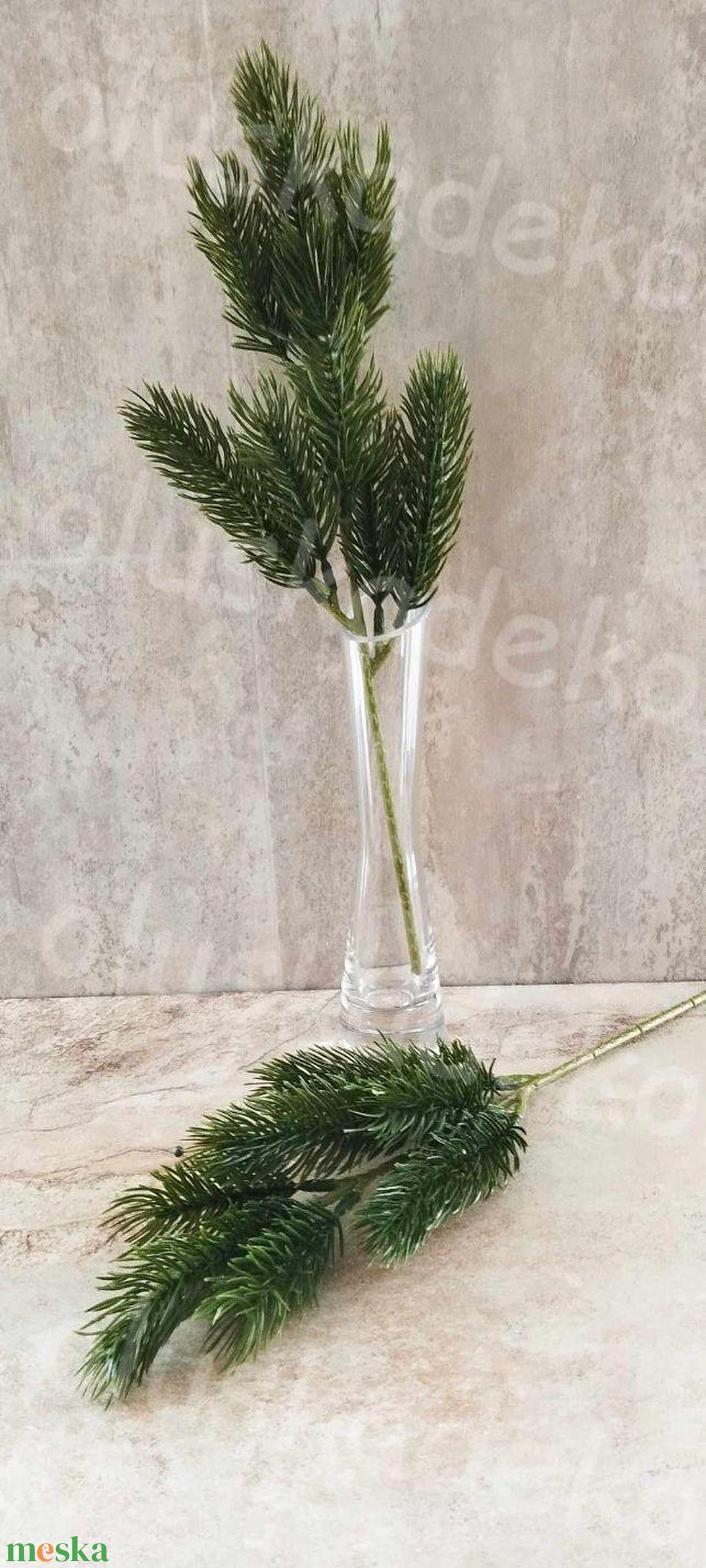 Fenyőág, karácsonyi, hobby, kreatív, 3D dekor műnövény, 31cm - karácsony - karácsonyi lakásdekoráció - karácsonyi lakásdíszek - Meska.hu