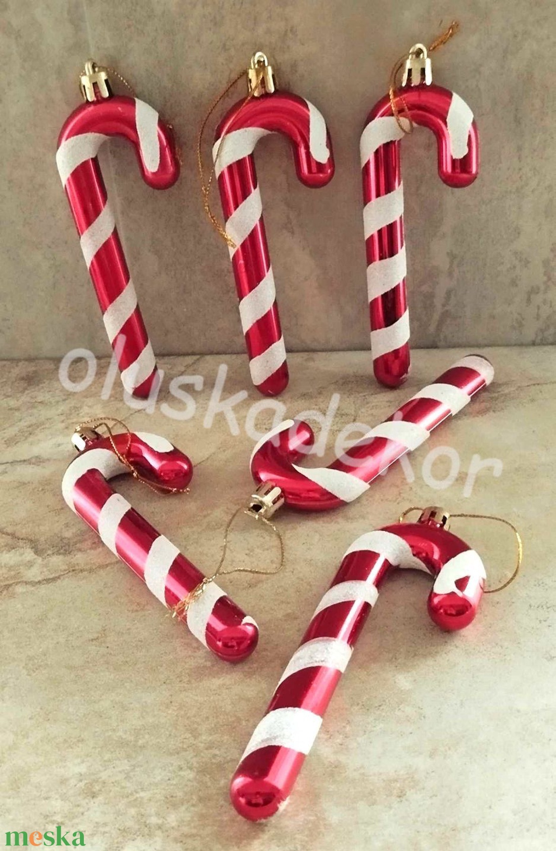 Cukorbot, Candy cane, nyalóka, karácsonyi dekor alapanyag, 12cm - karácsony - karácsonyi lakásdekoráció - karácsonyi lakásdíszek - Meska.hu