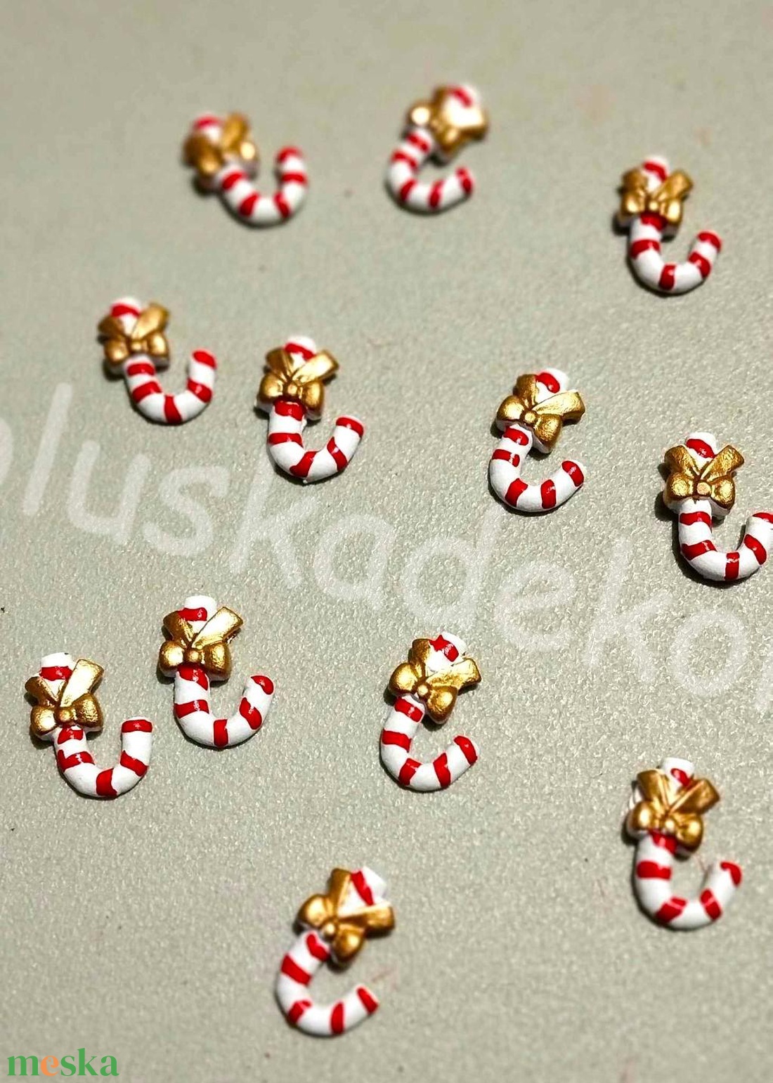 Cukorbot, Candy cane, nyalóka, öntapadós, karácsonyi, kreatív, dekor alapanyag, 3cm - karácsony - karácsonyi lakásdekoráció - karácsonyi lakásdíszek - Meska.hu