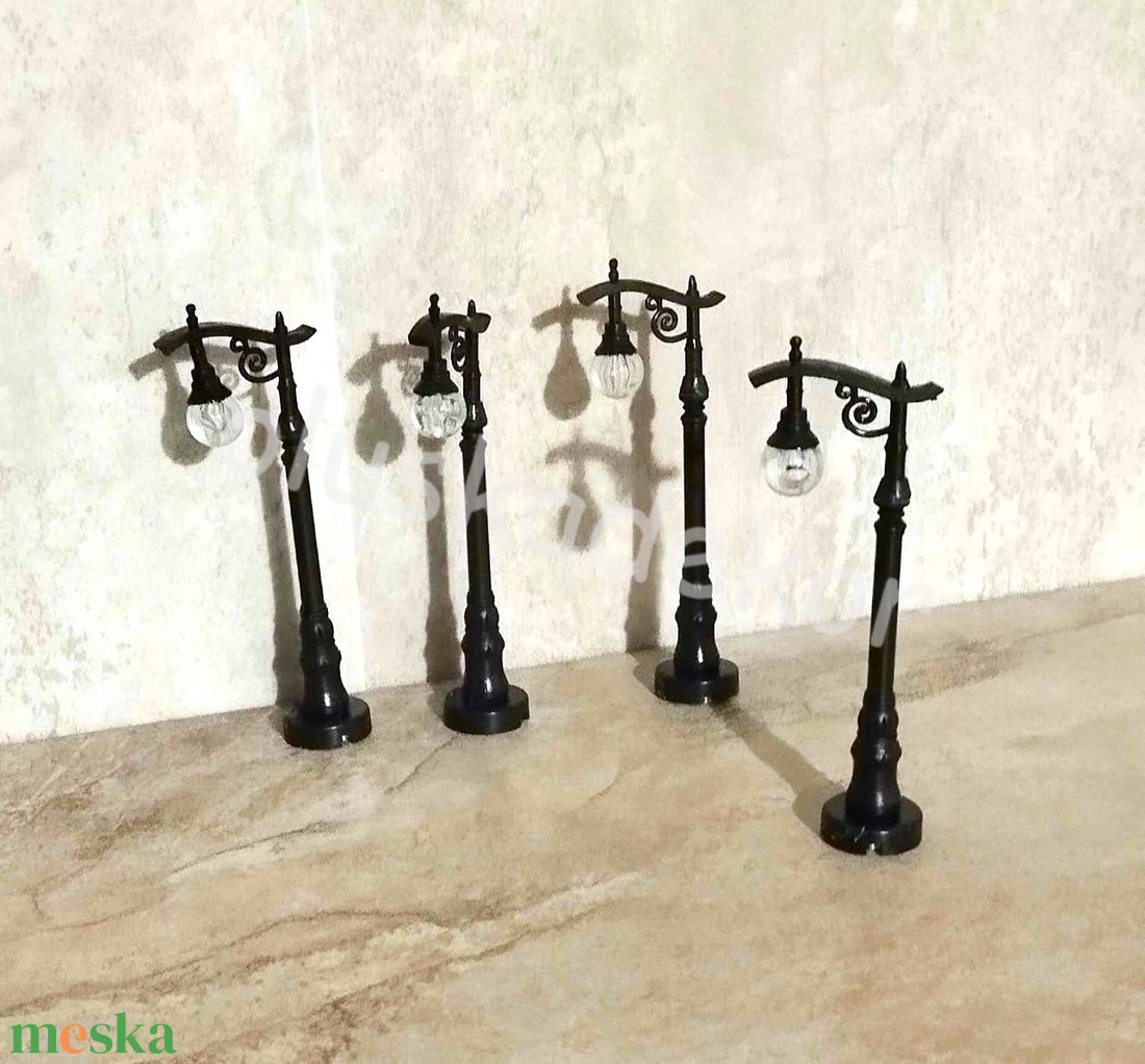 Kandeláber, utcai lámpa, műanyag, karácsonyi, tündérkert dekorációs alapanyag,12cm - karácsony - karácsonyi lakásdekoráció - karácsonyi lakásdíszek - Meska.hu