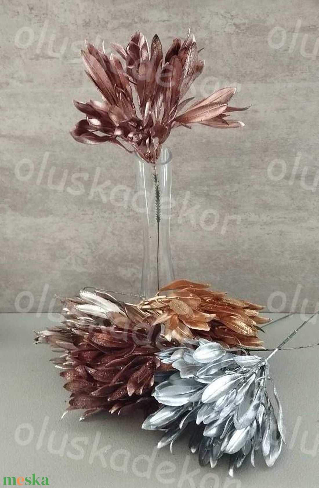 Babér pick metál piros, arany, bronz, ezüst színekben, karácsonyi dekorációs műnövény, 27cm - kellékek & szerszámok - dekorációs kellékek - egyéb kellékek - Meska.hu