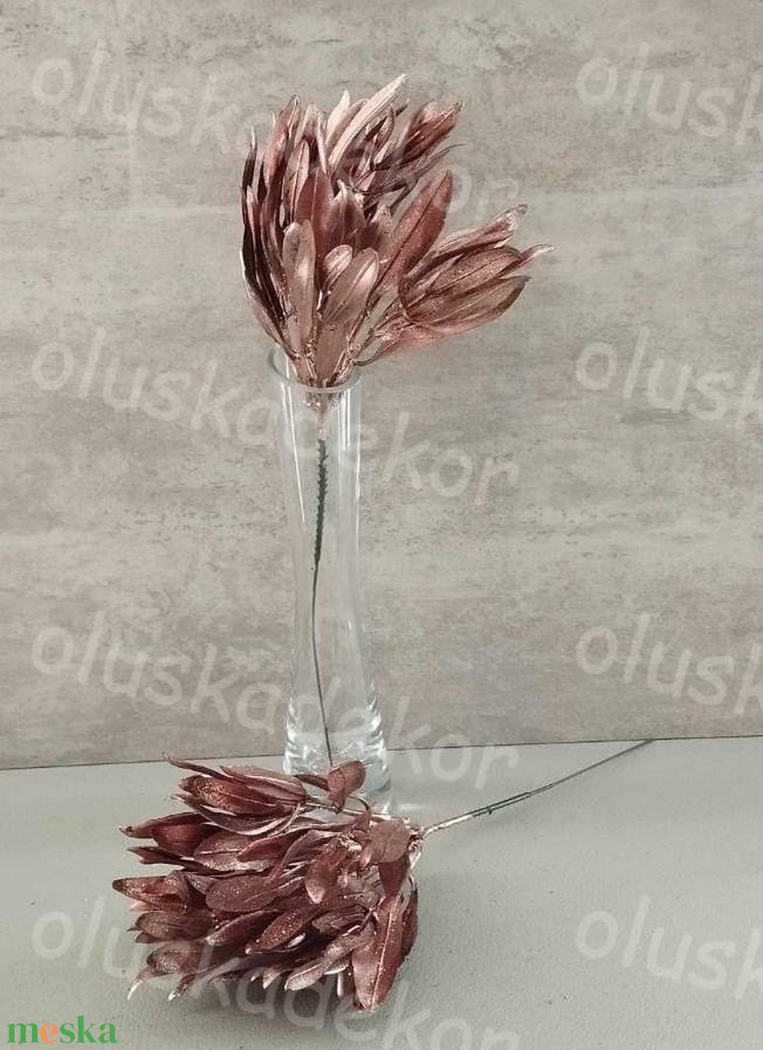 Babér pick metál piros, arany, bronz, ezüst színekben, karácsonyi dekorációs műnövény, 27cm - kellékek & szerszámok - dekorációs kellékek - egyéb kellékek - Meska.hu