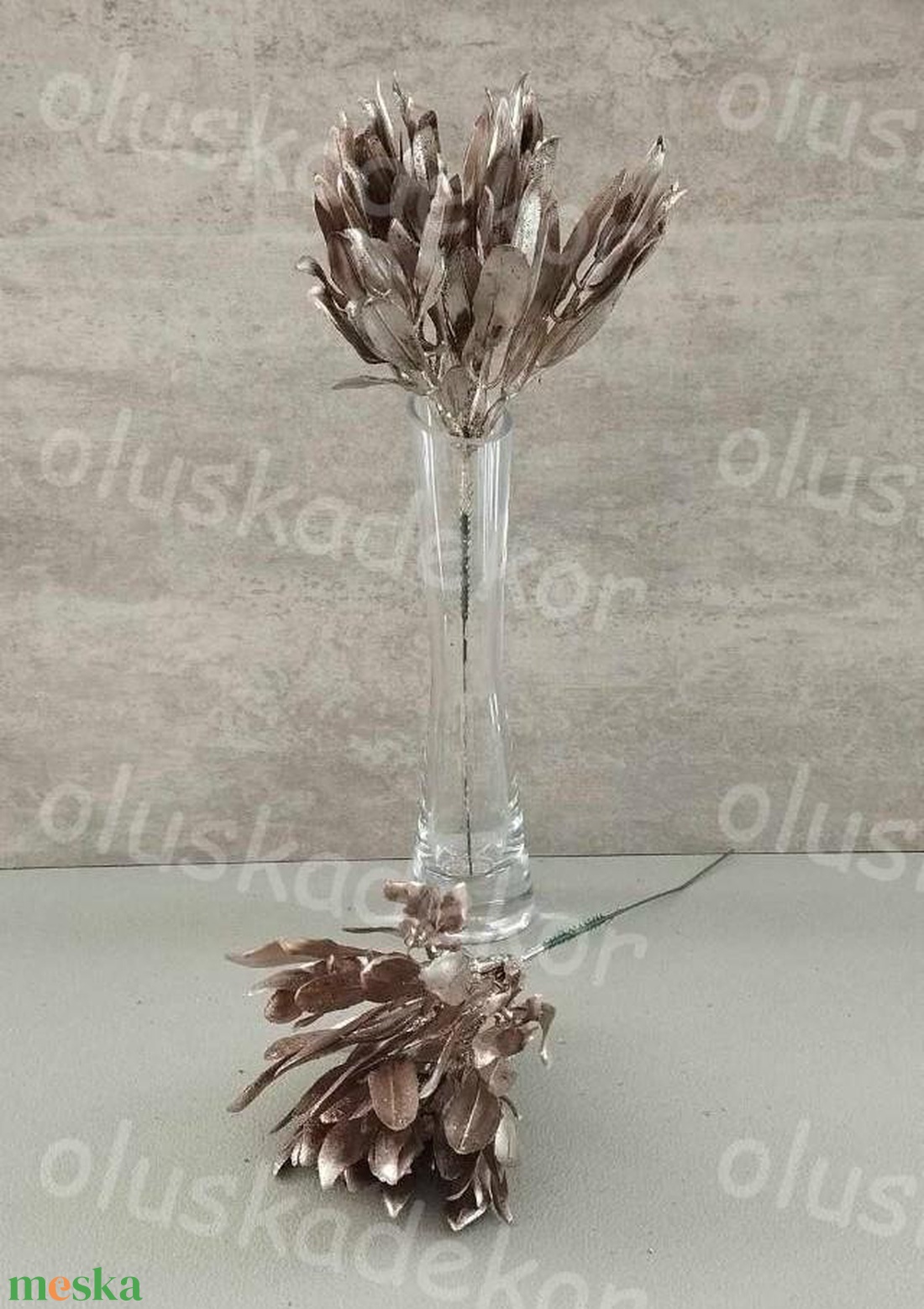 Babér pick metál piros, arany, bronz, ezüst színekben, karácsonyi dekorációs műnövény, 27cm - kellékek & szerszámok - dekorációs kellékek - egyéb kellékek - Meska.hu