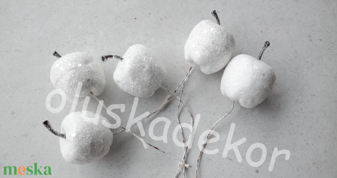 Alma pick, betűzős, glitteres, karácsonyi dekorációs alapanyag, 10cm - kellékek & szerszámok - dekorációs kellékek - egyéb kellékek - Meska.hu