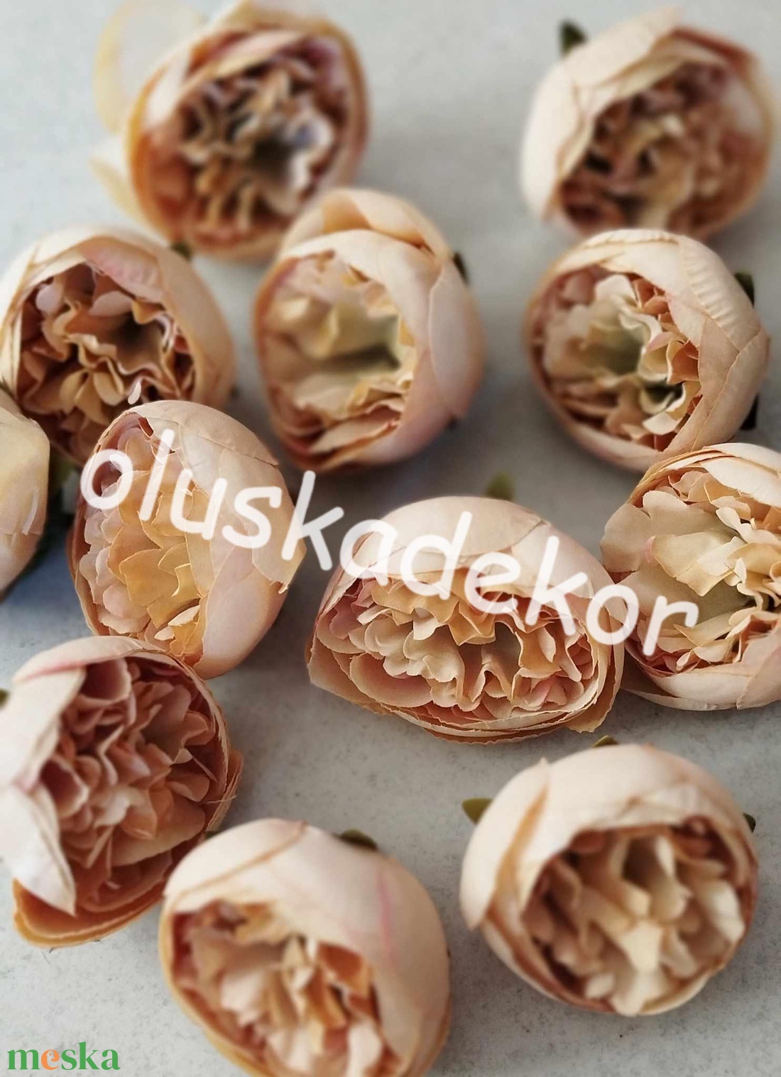 Peony, 5db./cs., bazsarózsa, virágfej, selyemvirág, dekorációs alapanyag, 6cm - kellékek & szerszámok - dekorációs kellékek - virágfej - Meska.hu