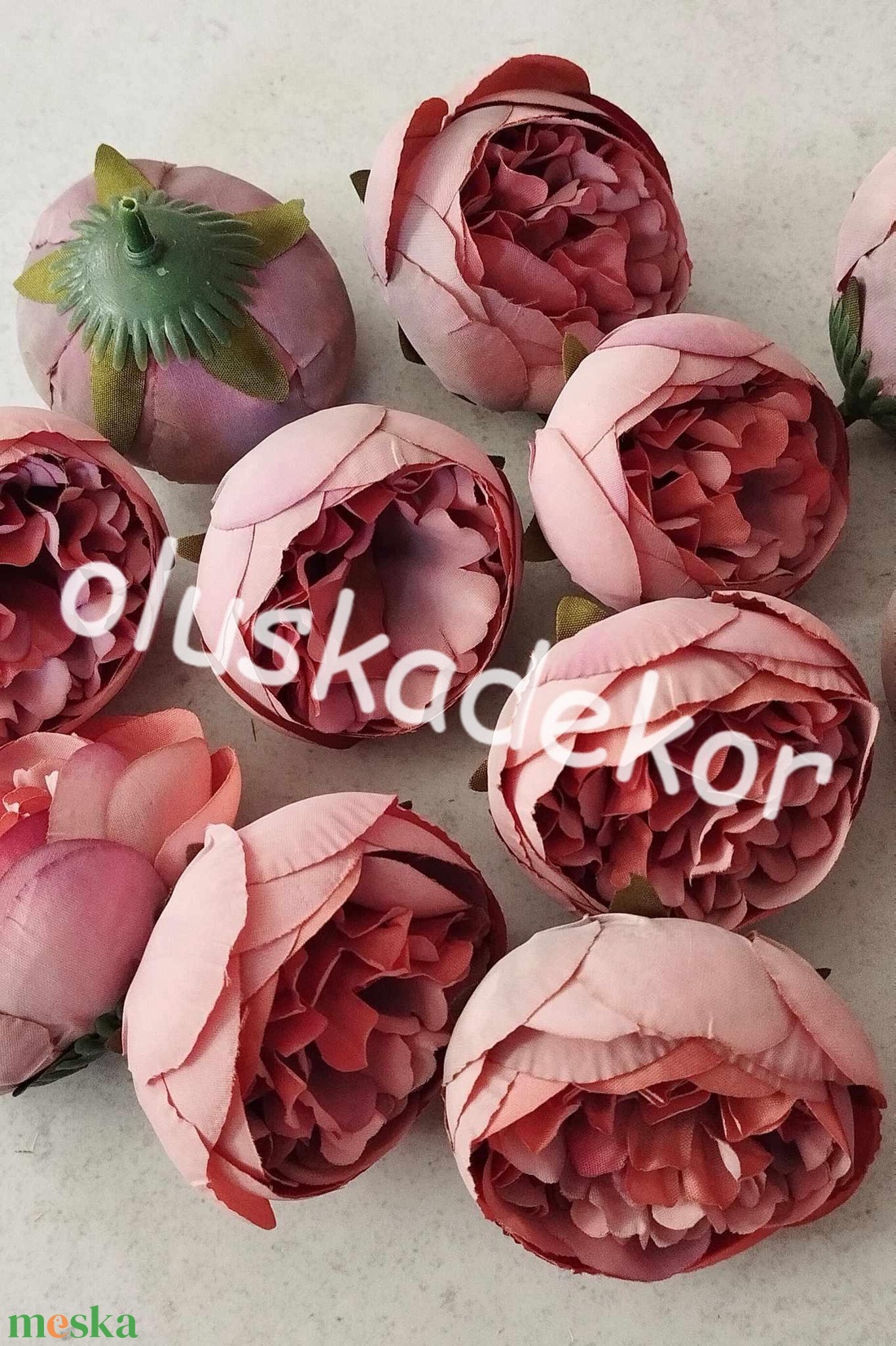 Peony, 5db./cs., bazsarózsa, virágfej, selyemvirág, dekorációs alapanyag, 6cm - kellékek & szerszámok - dekorációs kellékek - virágfej - Meska.hu