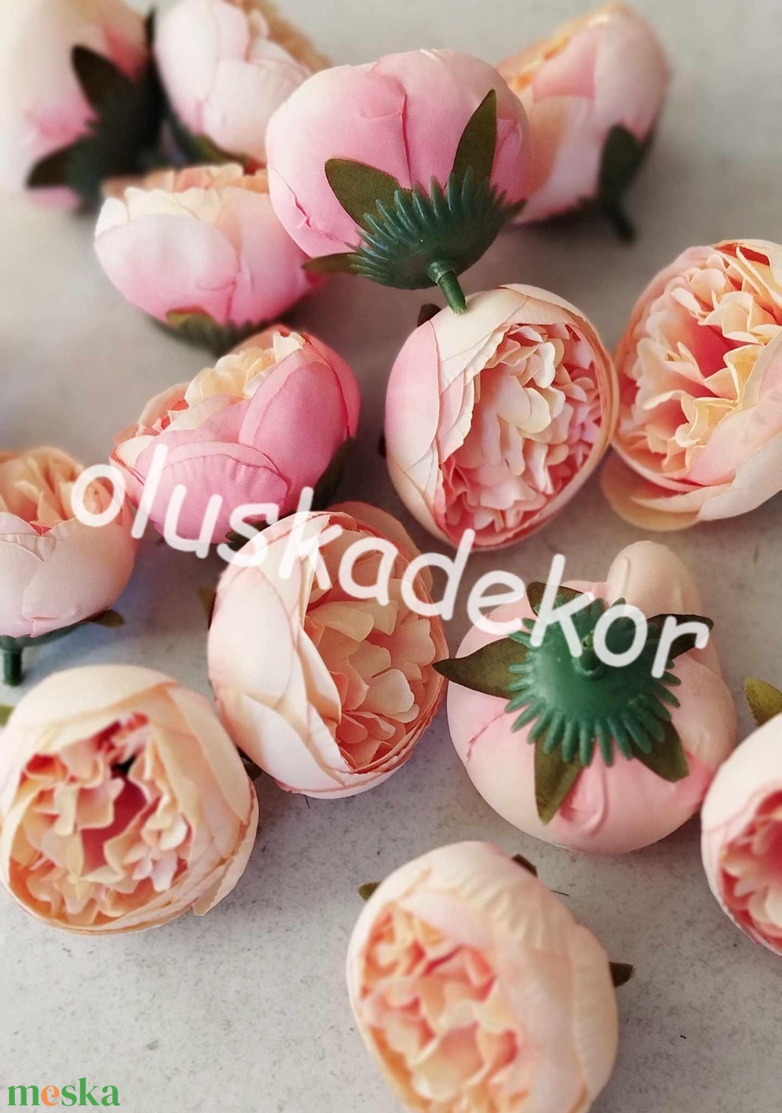 Peony, 5db./cs., bazsarózsa, virágfej, selyemvirág, dekorációs alapanyag, 6cm - kellékek & szerszámok - dekorációs kellékek - virágfej - Meska.hu