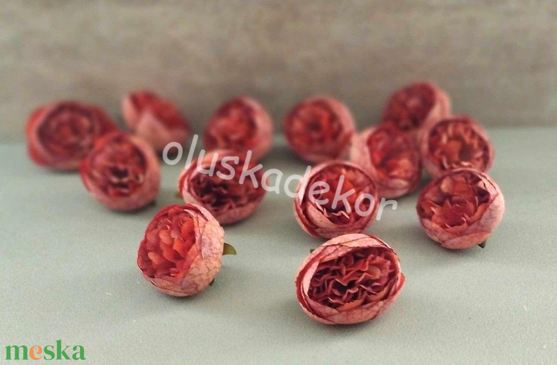 Peony, bazsarózsa, peoni virágfej, 5cm, dekorációs selyemvirág, 5db/cs. - kellékek & szerszámok - dekorációs kellékek - virágfej - Meska.hu