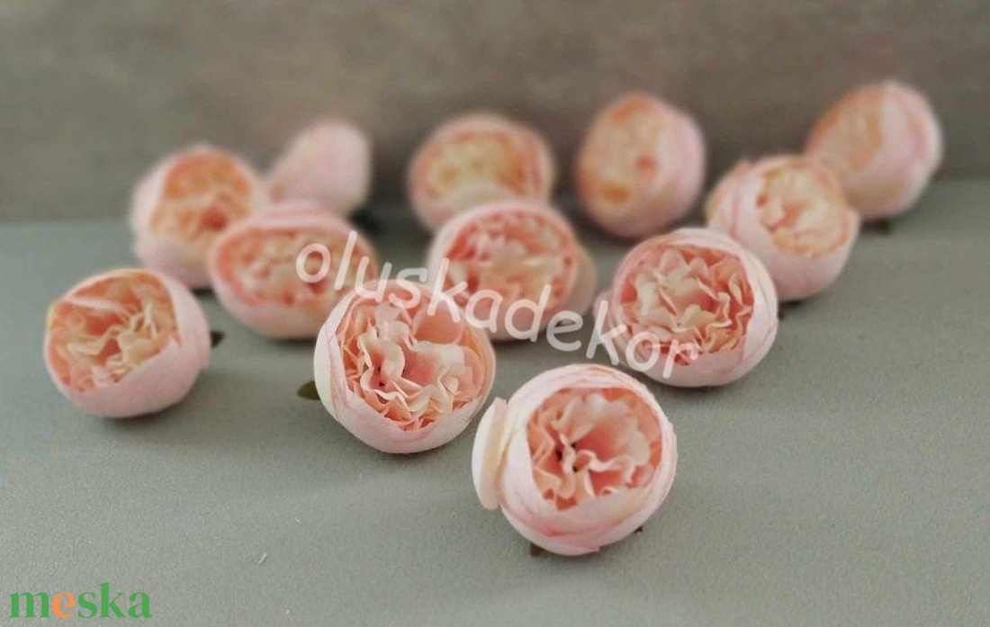 Peony, bazsarózsa, peoni virágfej, 5cm, dekorációs selyemvirág, 5db/cs. - kellékek & szerszámok - dekorációs kellékek - virágfej - Meska.hu