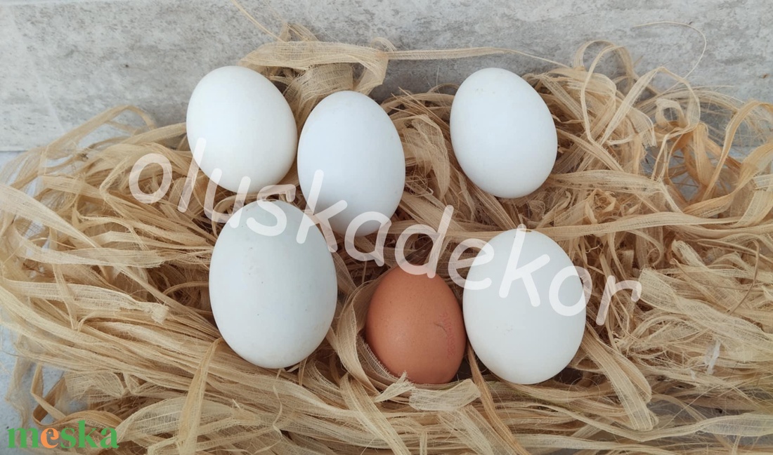 Kacsatojás, tojás, fehér, igazi, kifújt, húsvéti dekorációs alapanyag - kellékek & szerszámok - dekorációs kellékek - figurák - Meska.hu