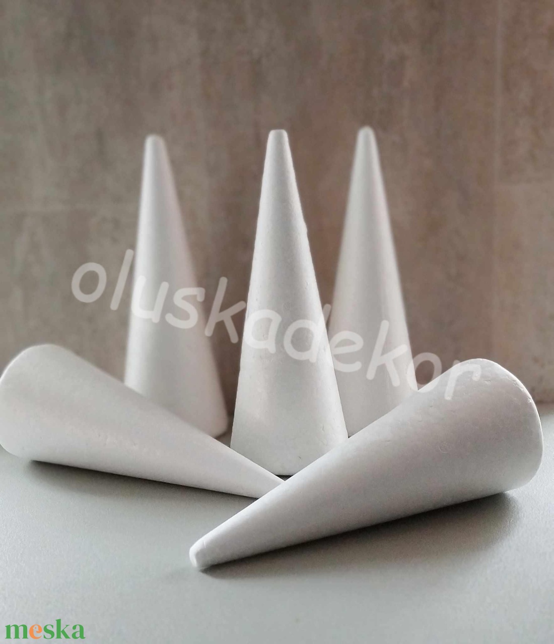 Hungarocell, polisztirol kúp, húsvéti, karácsonyi dekorációs alapanyag, 27cm - kellékek & szerszámok - dekorációs kellékek - egyéb kellékek - Meska.hu