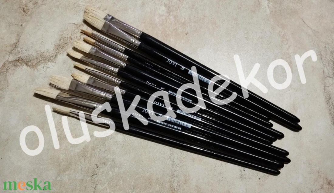 Ecset, lapos, Jovi, dekupázs ecset, több méretben, dekorációs alapanyag - kellékek & szerszámok - dekorációs kellékek - egyéb kellékek - Meska.hu