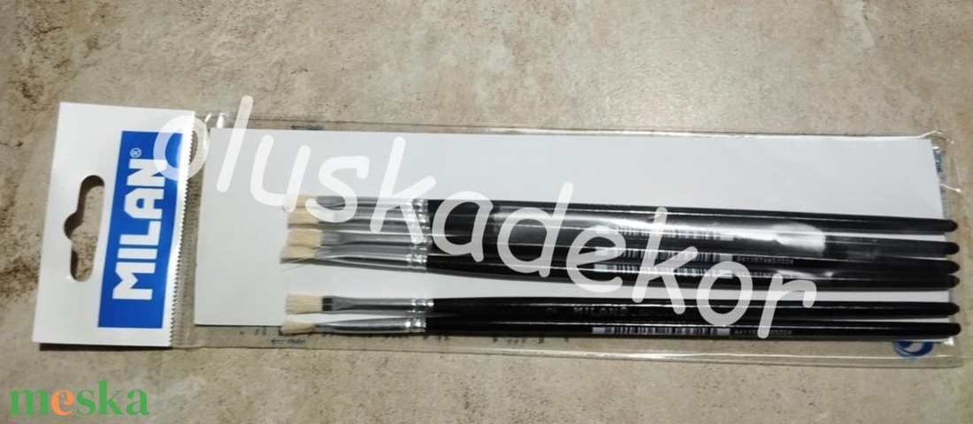 Ecset, lapos, Milan, dekupázs ecset több méretben, dekorációs alapanyag - kellékek & szerszámok - dekorációs kellékek - egyéb kellékek - Meska.hu