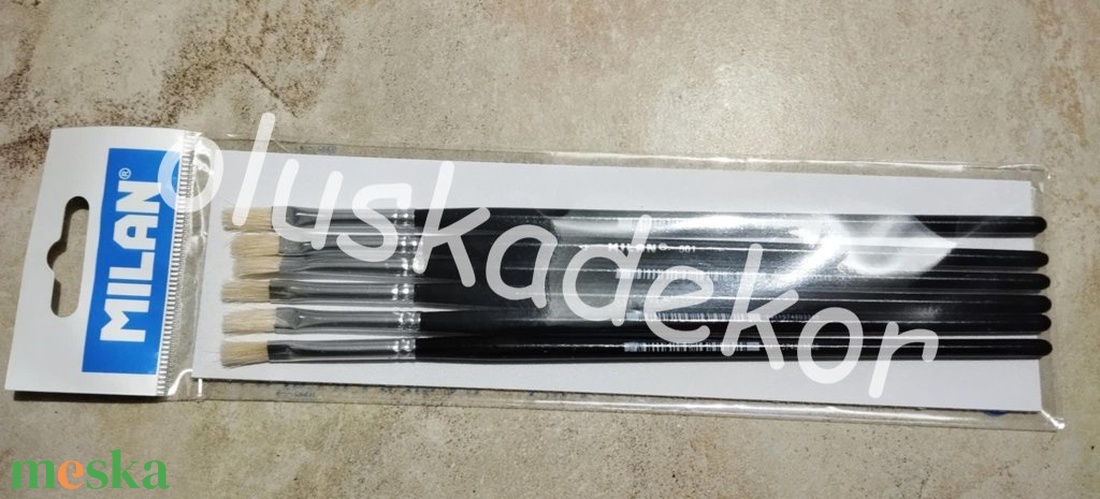 Ecset, lapos, Milan, dekupázs ecset több méretben, dekorációs alapanyag - kellékek & szerszámok - dekorációs kellékek - egyéb kellékek - Meska.hu