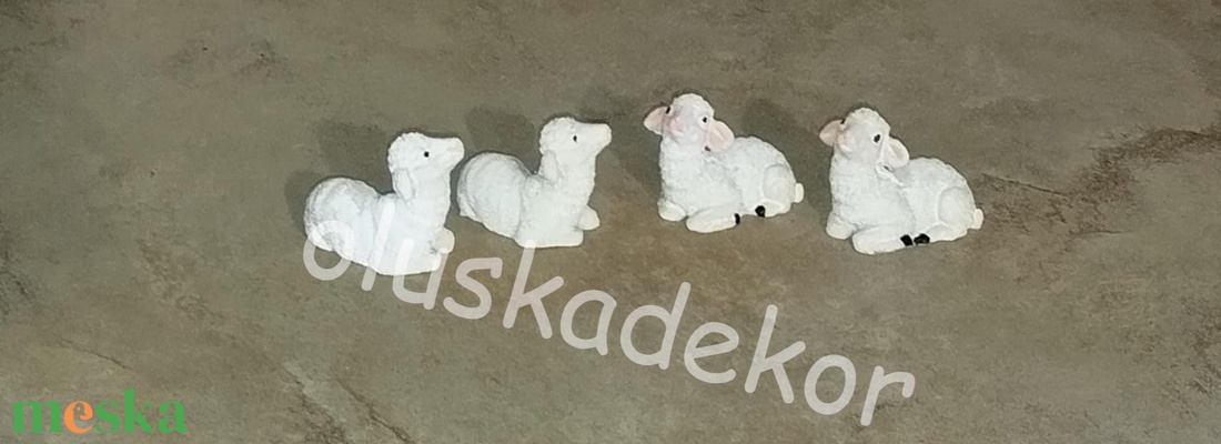 Bárány, bari, fehér tavaszi, húsvéti dekorációs figura, 5cm - kellékek & szerszámok - dekorációs kellékek - figurák - Meska.hu