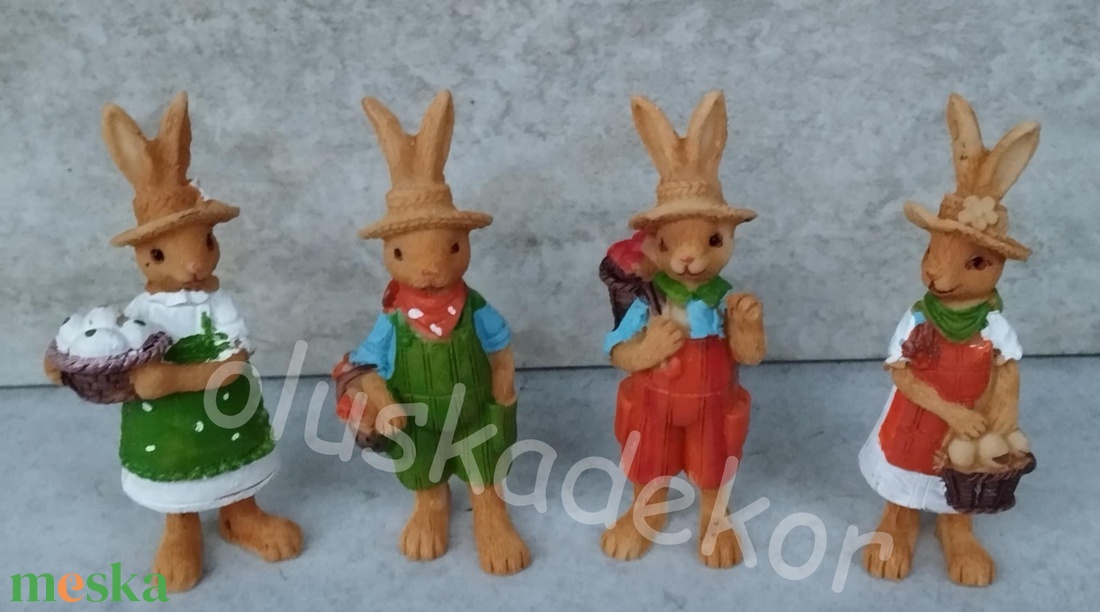 Nyuszi sógorság, húsvéti dekorációs figura, alapanyag, 8,5x3cm, 4 féle - kellékek & szerszámok - dekorációs kellékek - figurák - Meska.hu